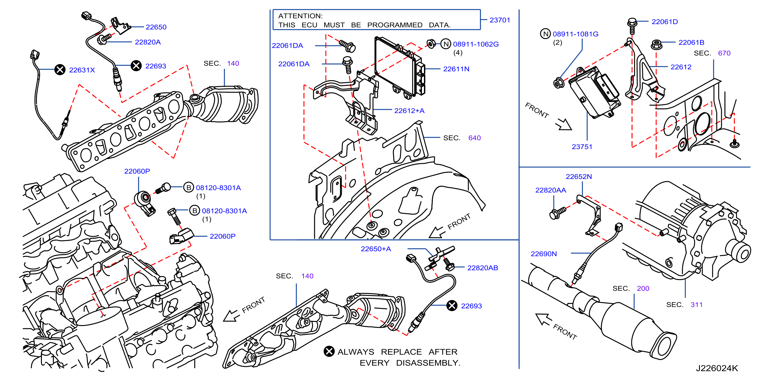 2018 Nissan Armada Oxygen Sensor 22693 1PM0A Genuine Nissan Part