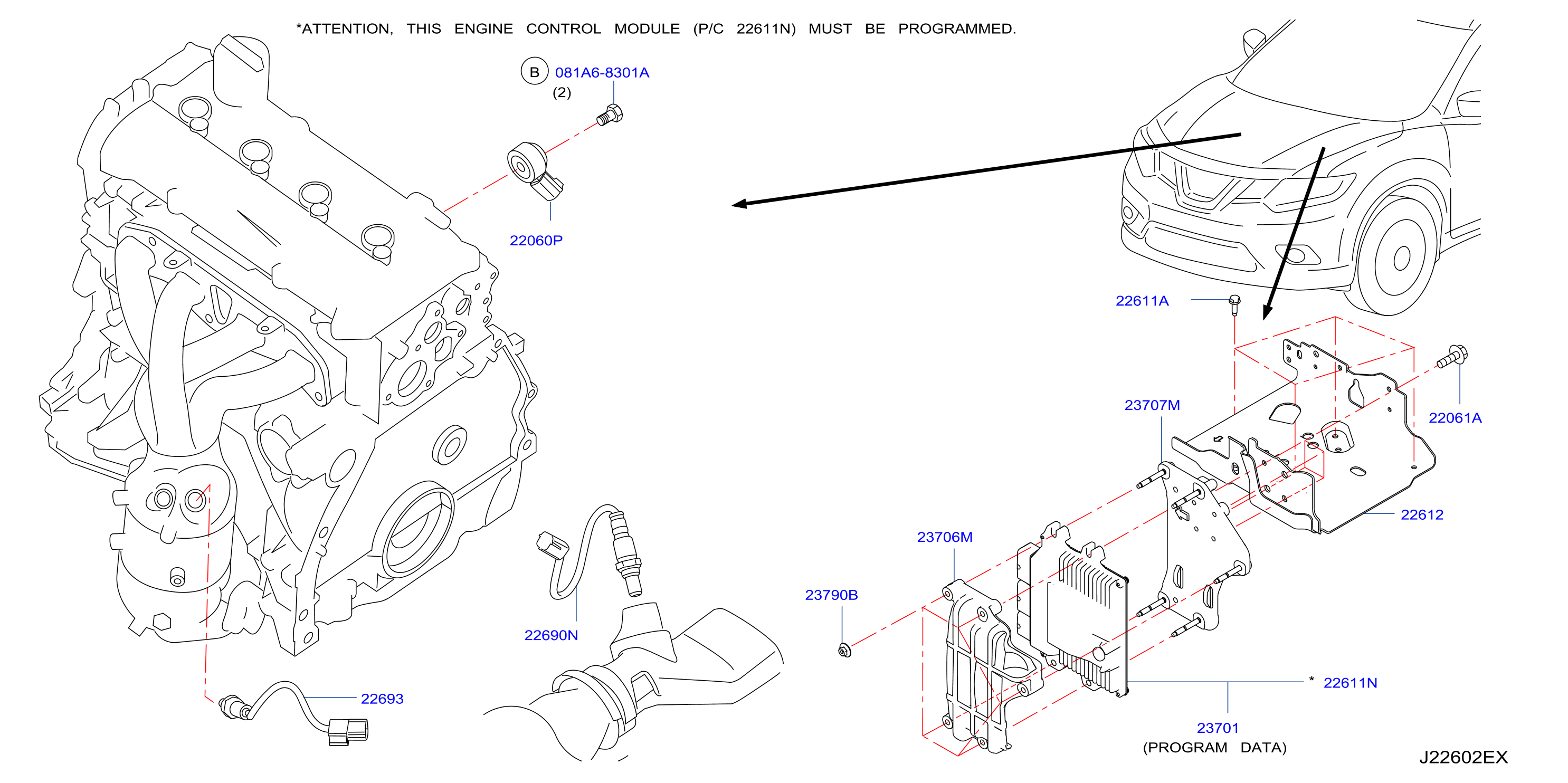 Diagram ENGINE CONTROL MODULE for your Nissan