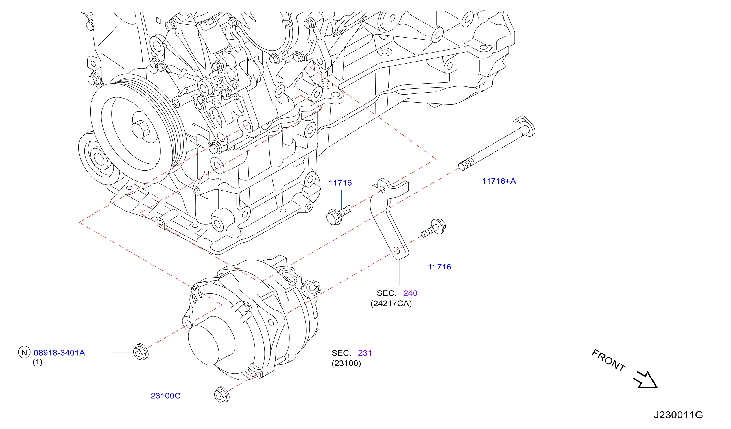 Diagram ALTERNATOR FITTING for your 2004 Nissan Sentra   