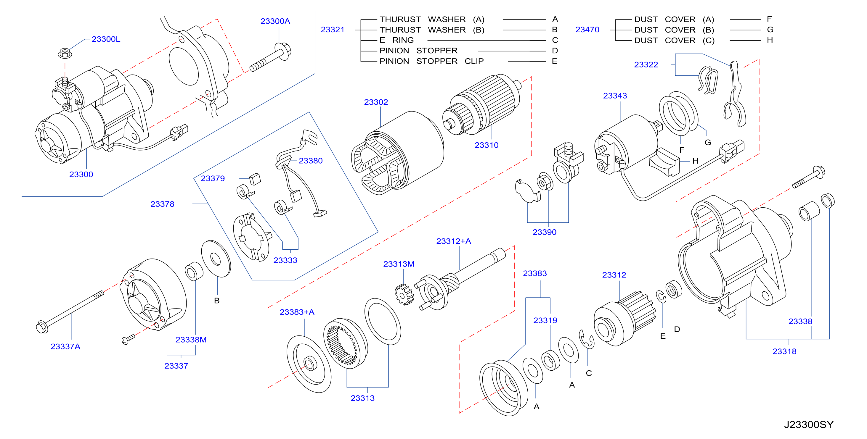 Diagram STARTER MOTOR for your 2009 INFINITI FX35  Base 