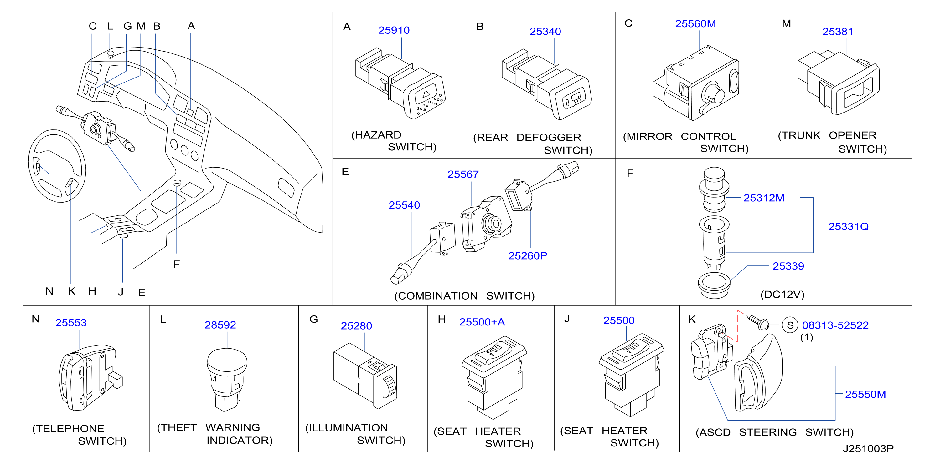 Diagram SWITCH for your 1995 INFINITI
