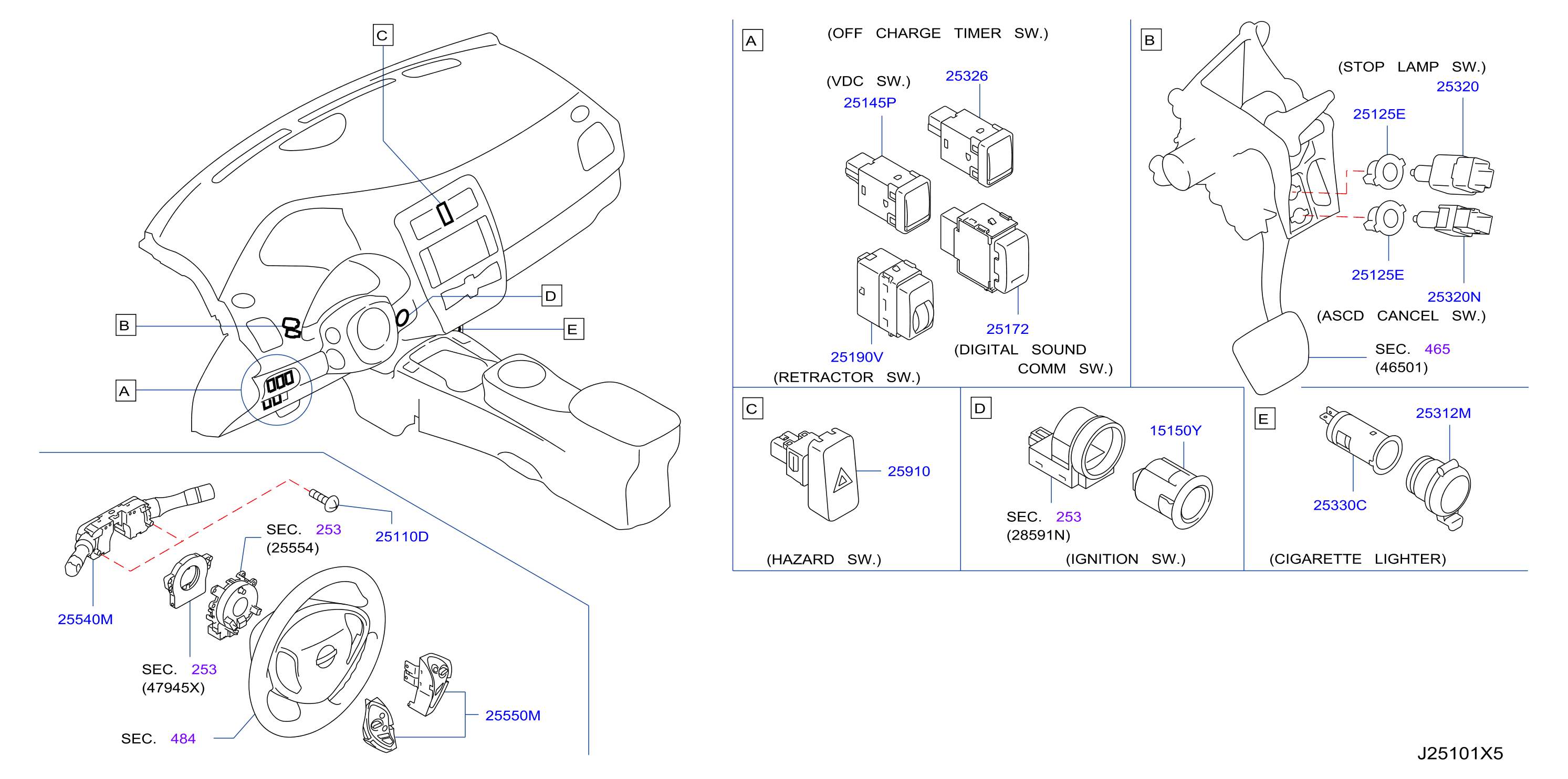 Diagram SWITCH for your Nissan Rogue  