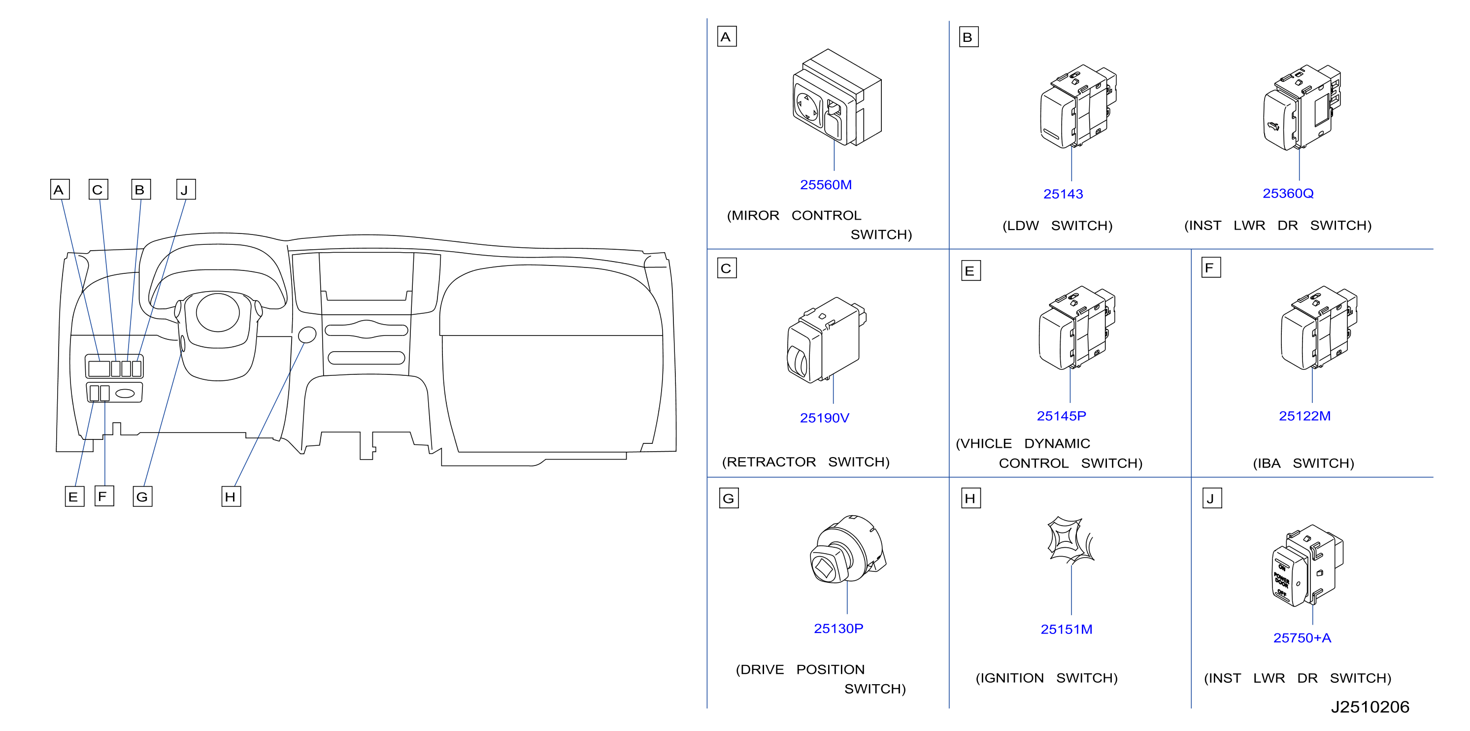 Diagram SWITCH for your 2014 INFINITI QX60   