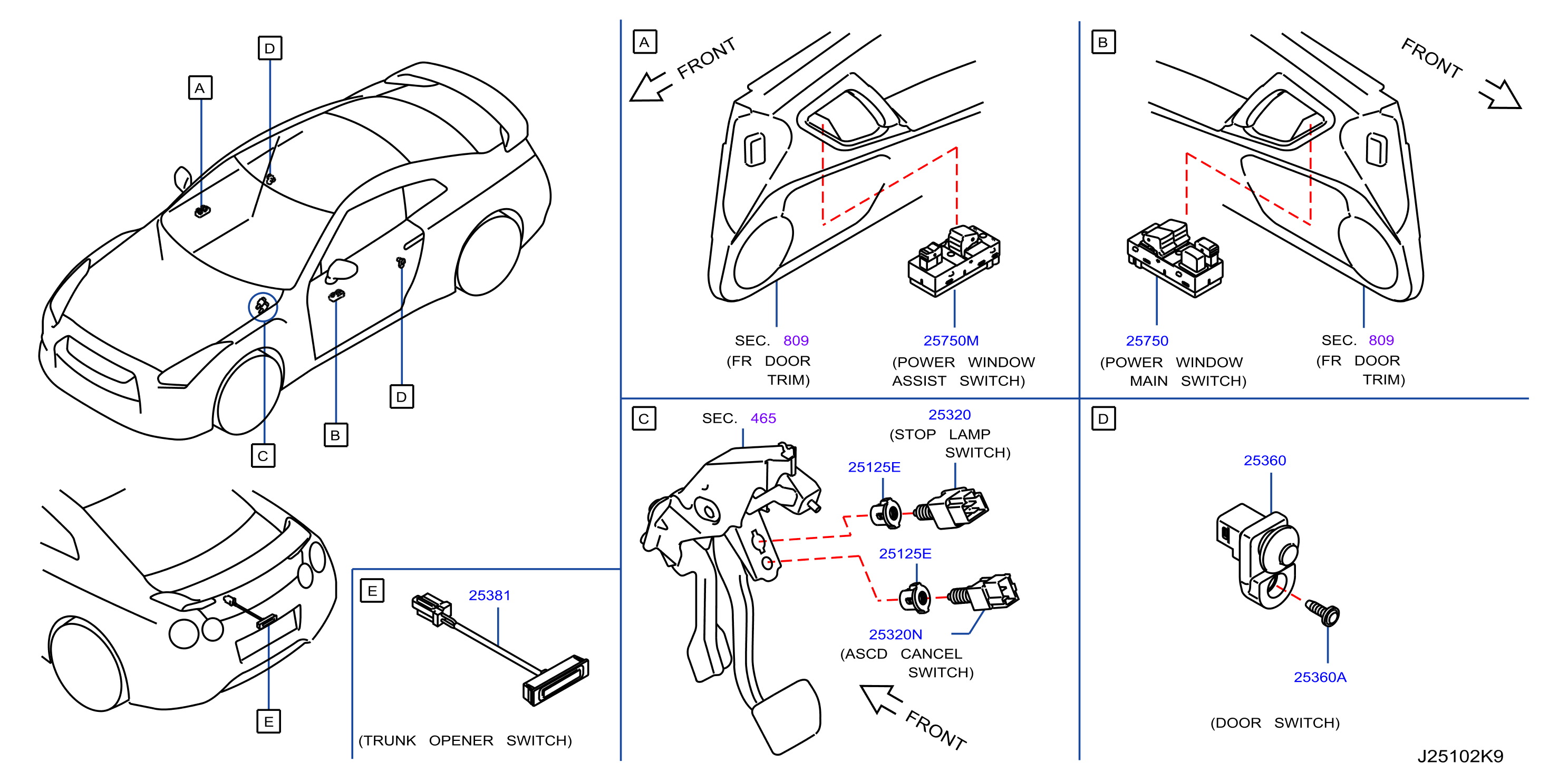 Diagram SWITCH for your Nissan GT-R  