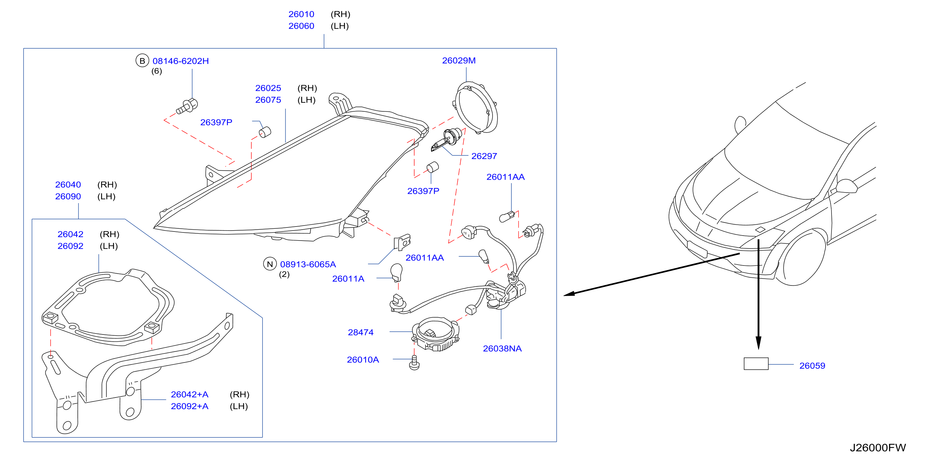 Diagram HEADLAMP for your Nissan Murano  