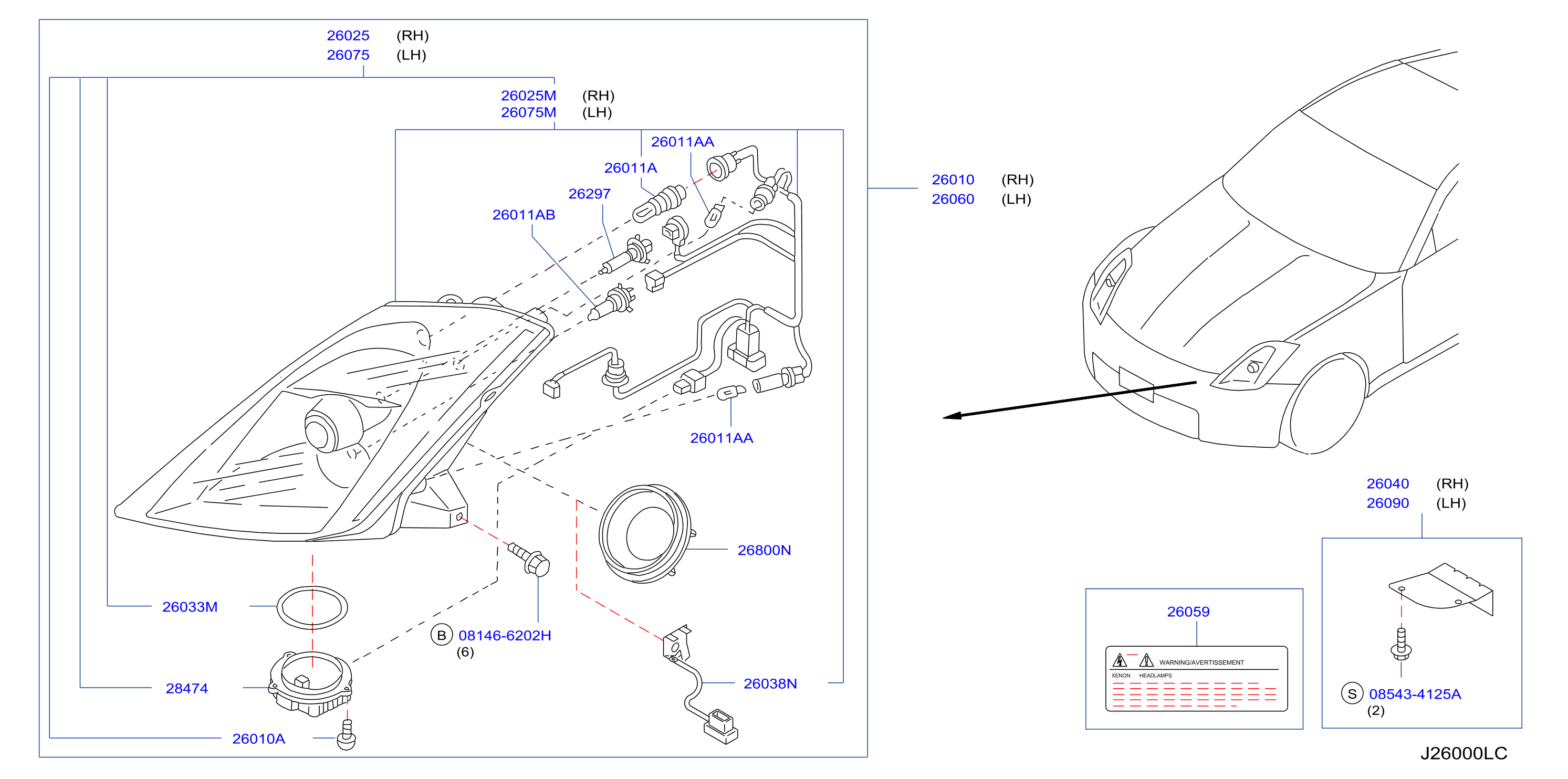 Diagram HEADLAMP for your Nissan