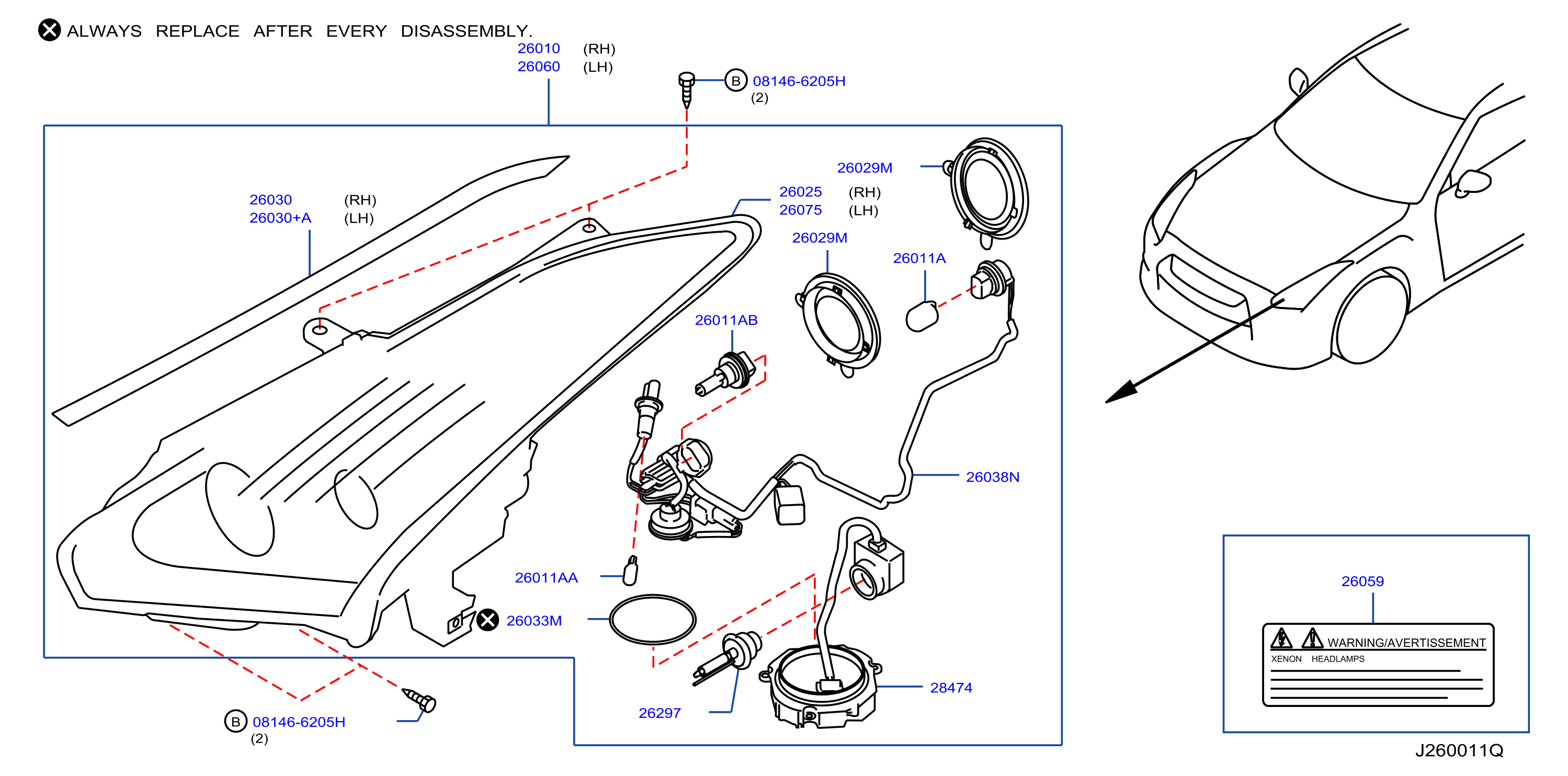 Diagram HEADLAMP for your 2011 Nissan Titan Crew Cab OFFROAD  