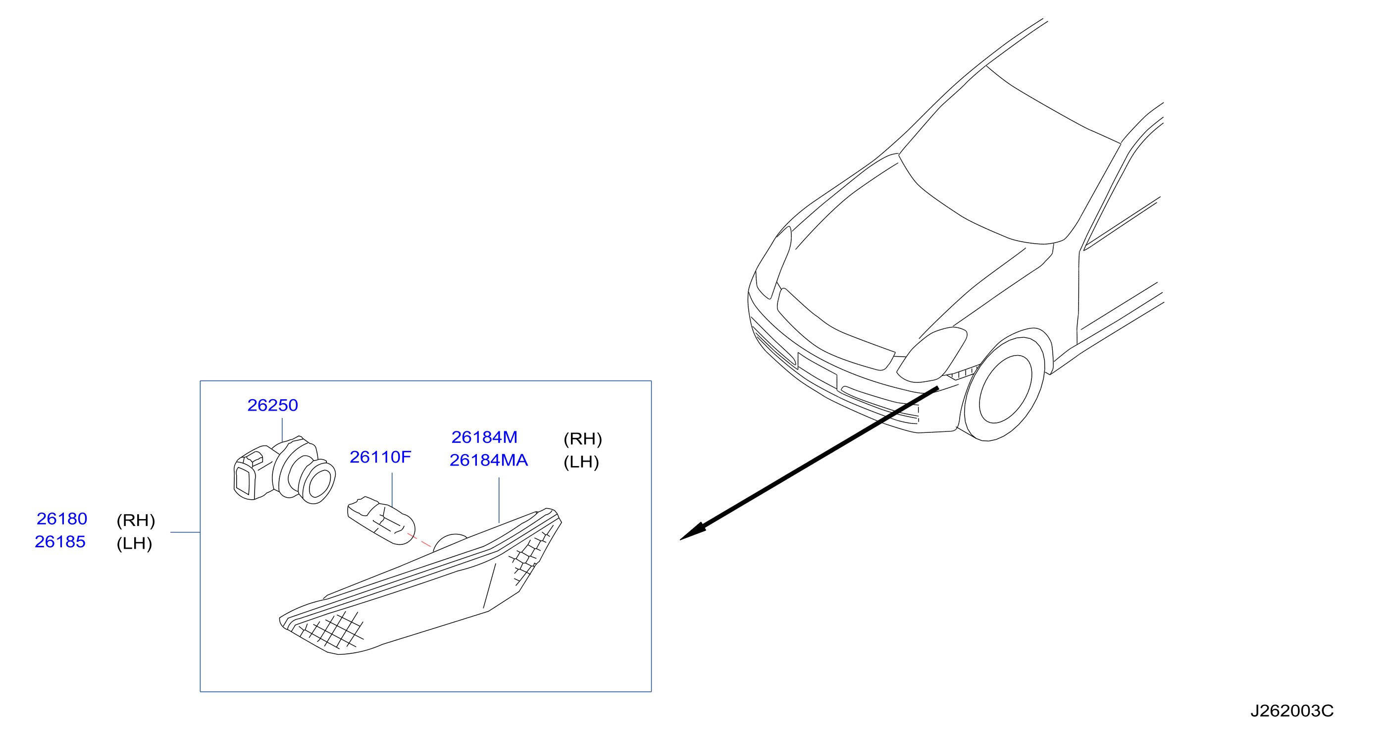 Diagram SIDE MARKER LAMP for your 2003 INFINITI G35   