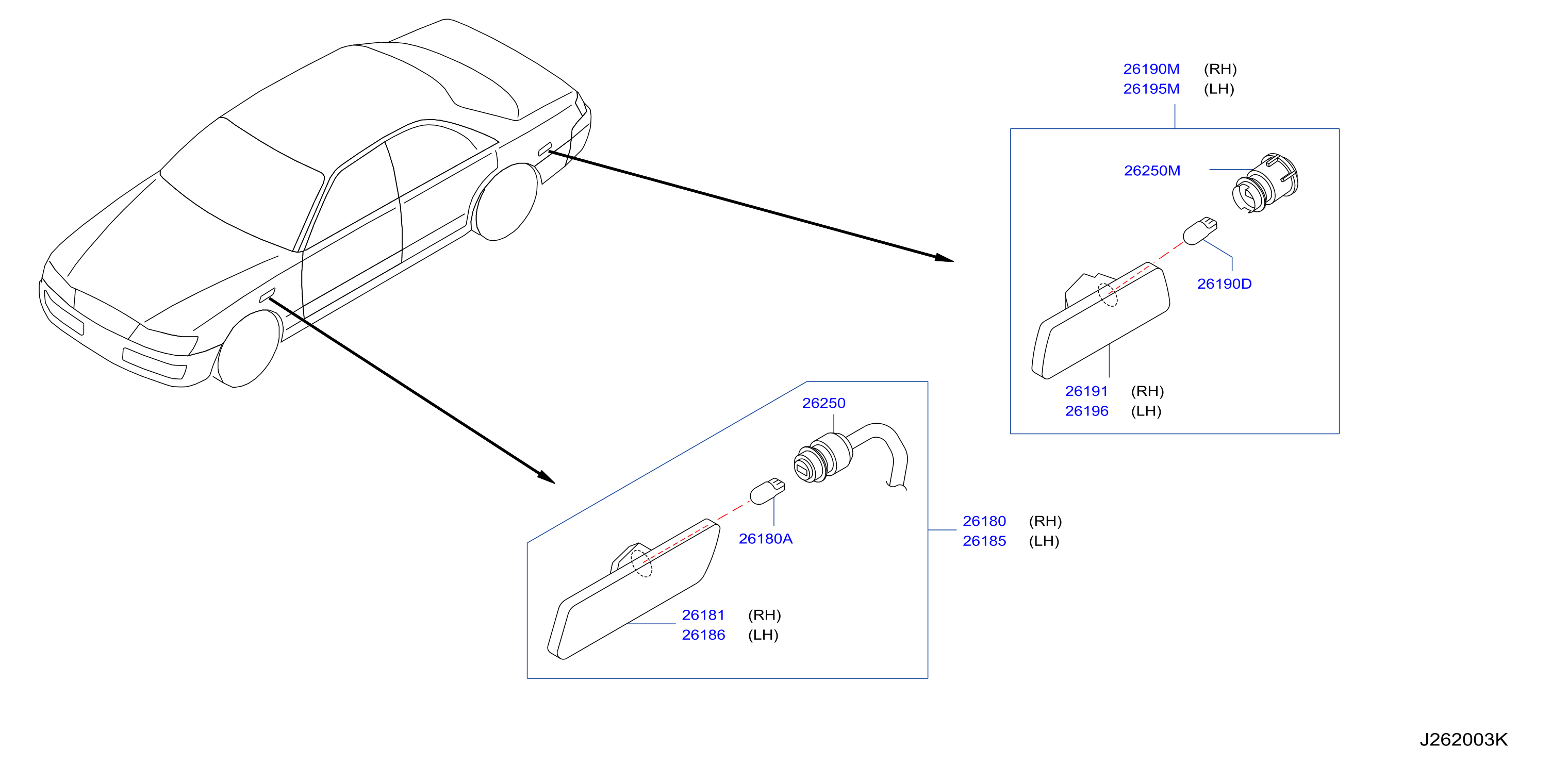 Diagram SIDE MARKER LAMP for your 1998 INFINITI Q45   