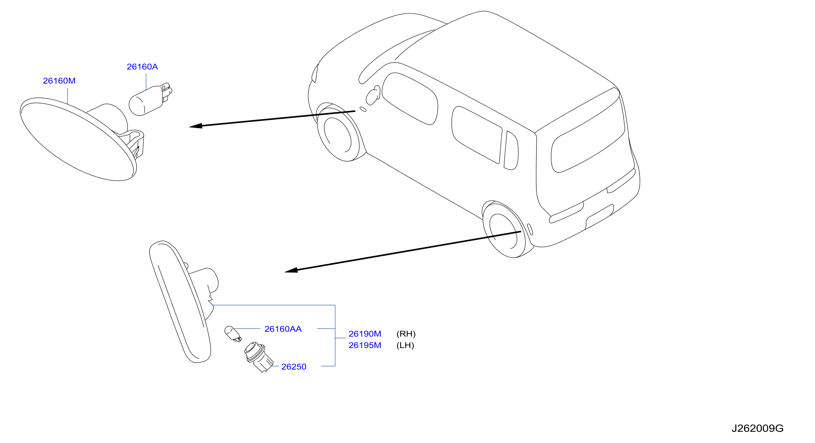 26160-8990A - Turn Signal Light - Genuine Nissan Part