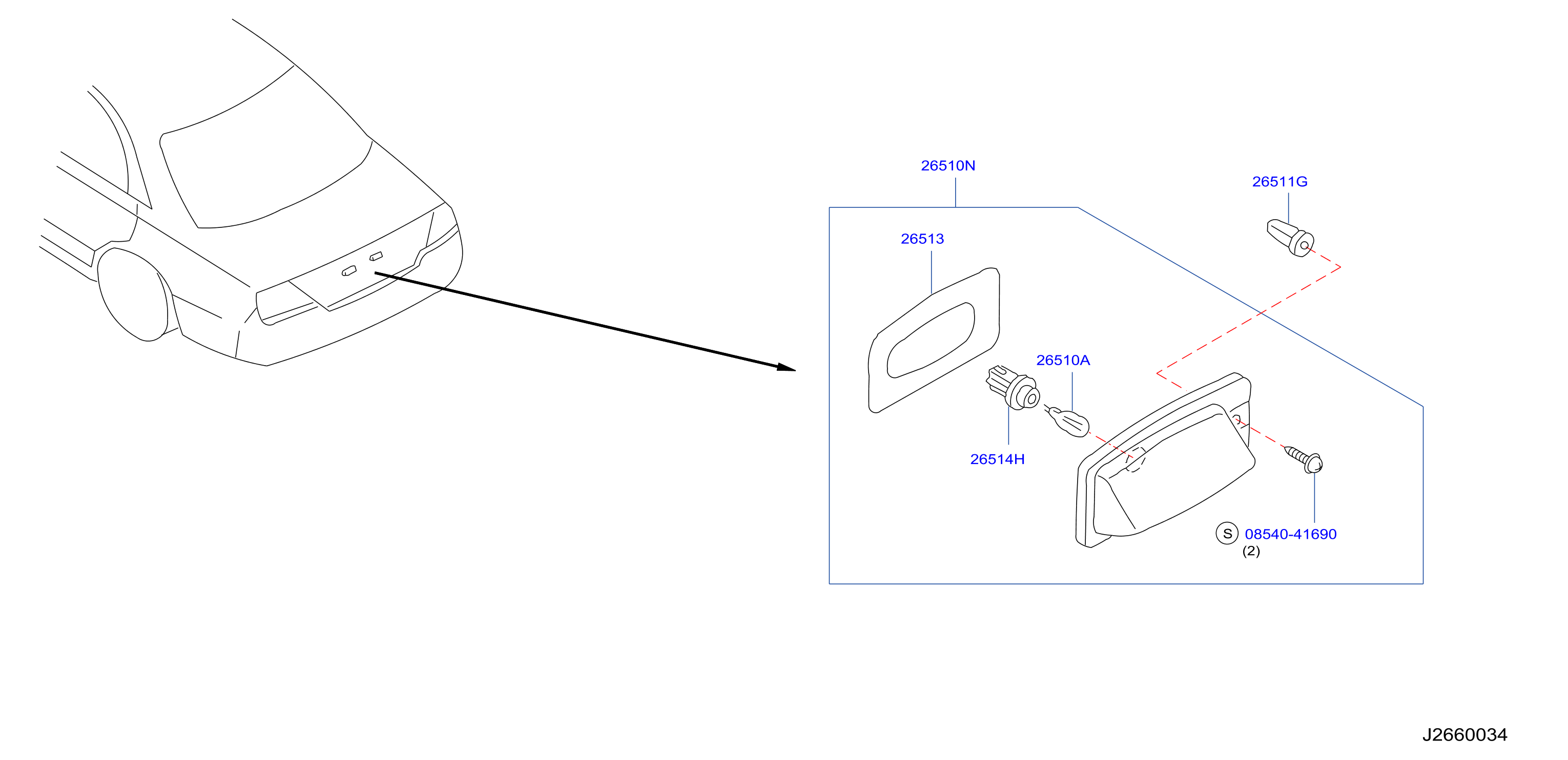 Diagram LICENCE PLATE LAMP for your 2013 INFINITI FX50   