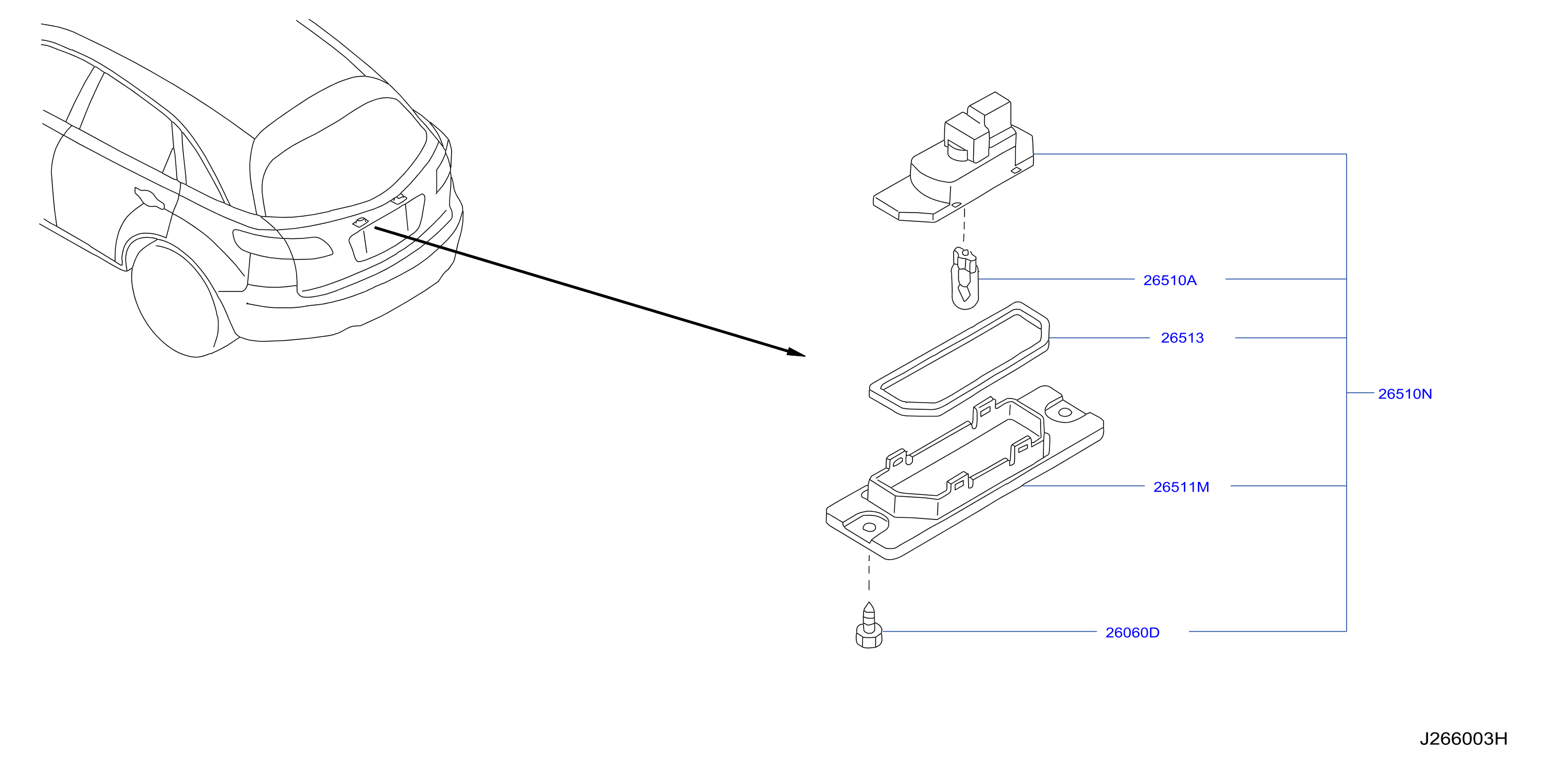 Diagram LICENCE PLATE LAMP for your 2010 INFINITI Q70   