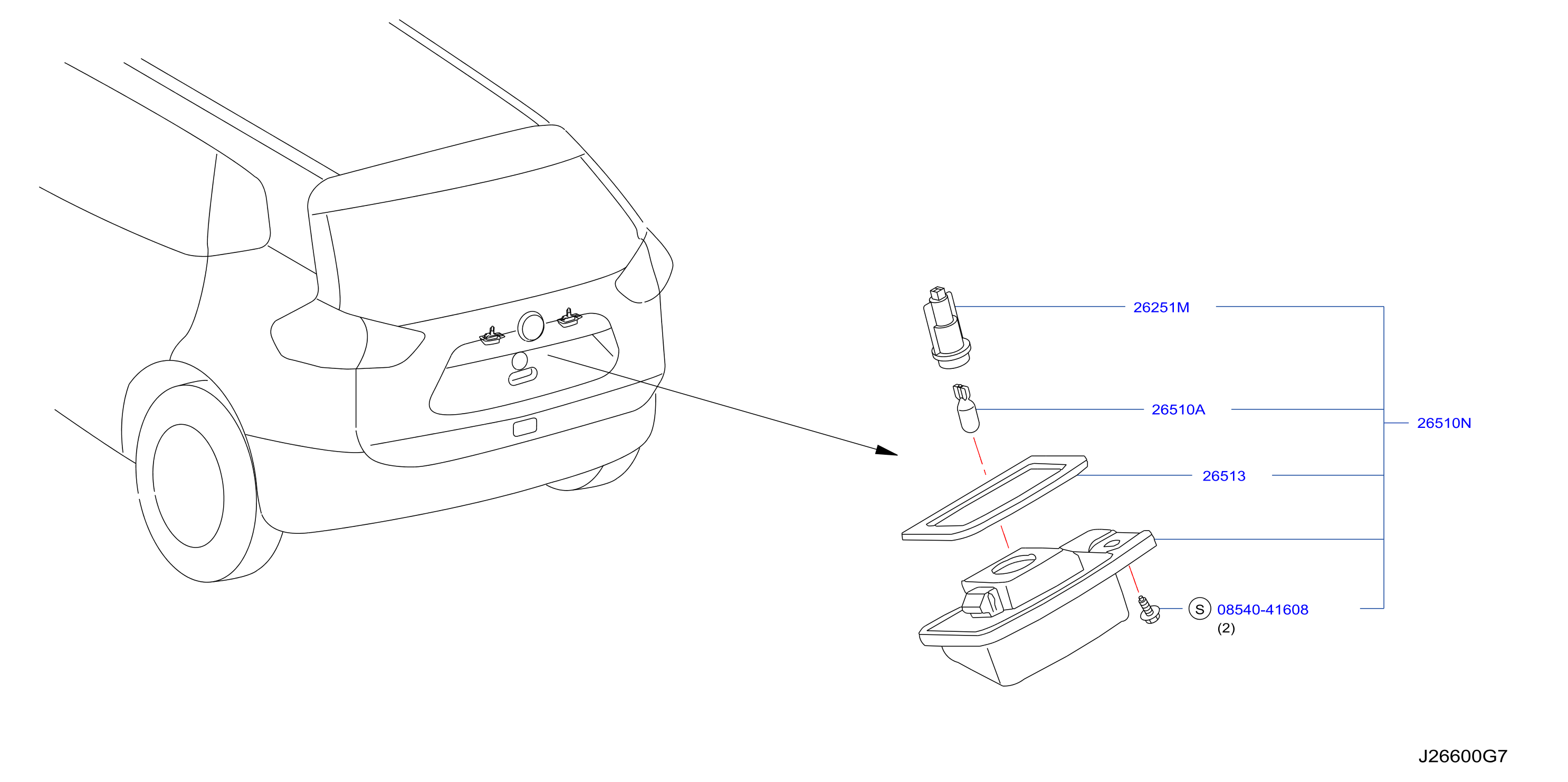 Diagram LICENCE PLATE LAMP for your 2020 Nissan Rogue   