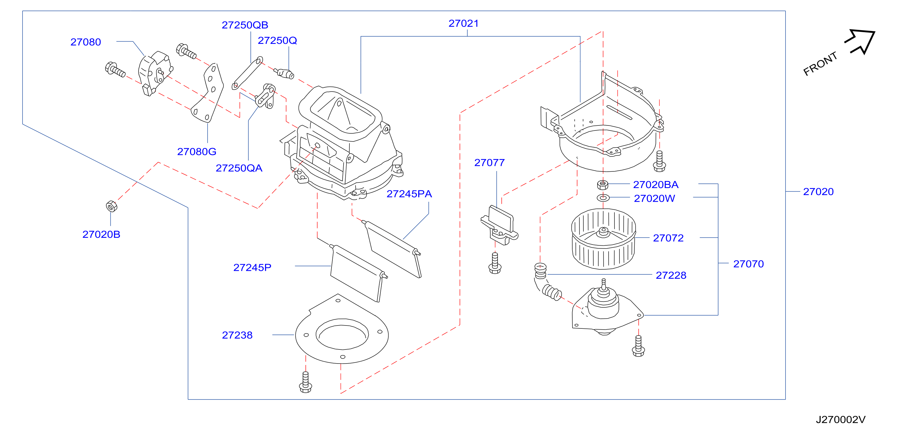 Diagram HEATER & BLOWER UNIT for your 2004 INFINITI Q45   