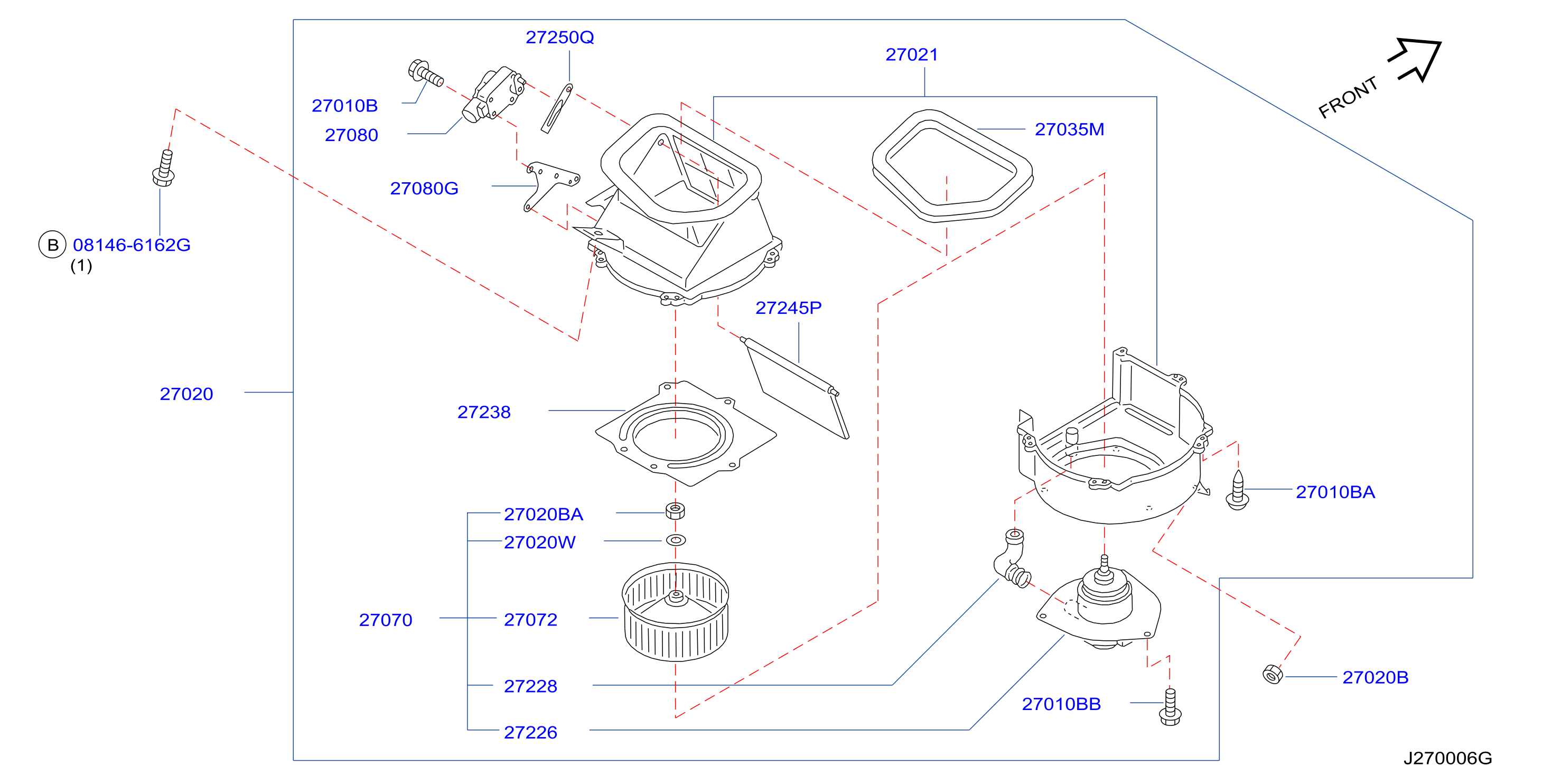 Diagram HEATER & BLOWER UNIT for your 2004 INFINITI Q45   