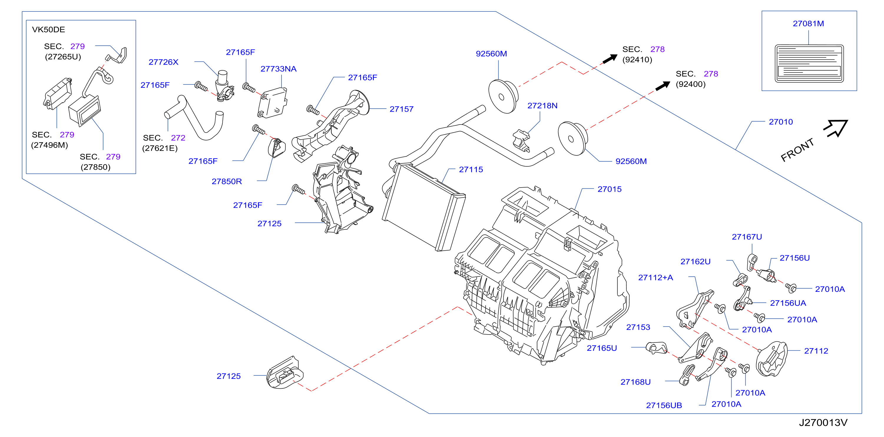 Diagram HEATER & BLOWER UNIT for your INFINITI