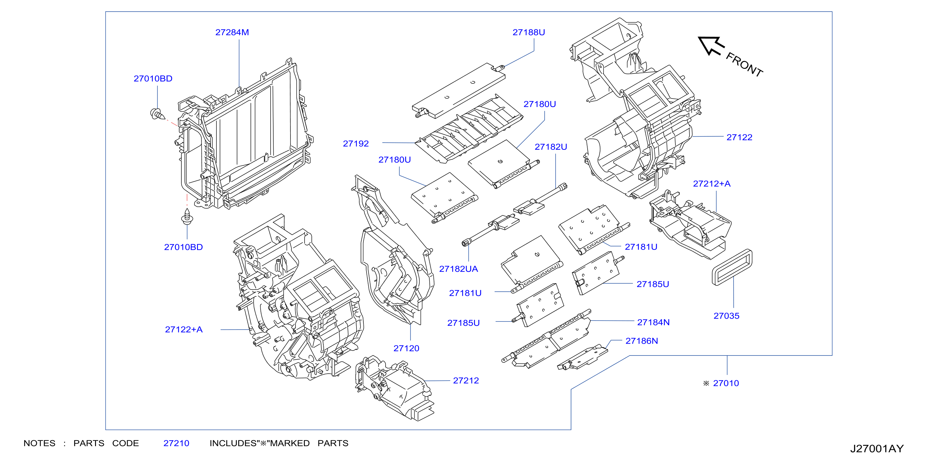 Diagram UNIDAD DE CALEFACCIÓN Y SOPLADOR for your 2012 INFINITI QX60   