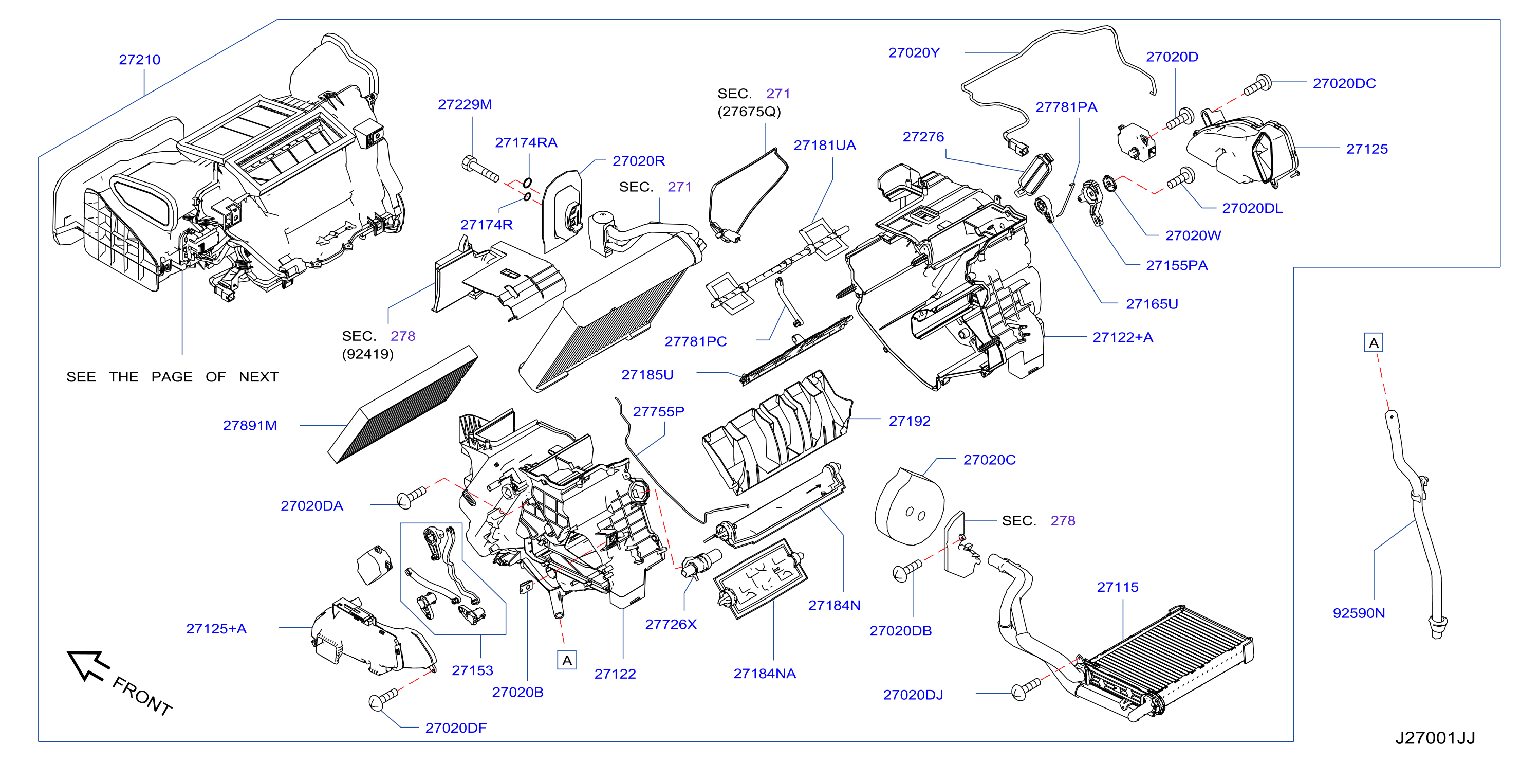 Diagram HEATER & BLOWER UNIT for your Nissan Versa  