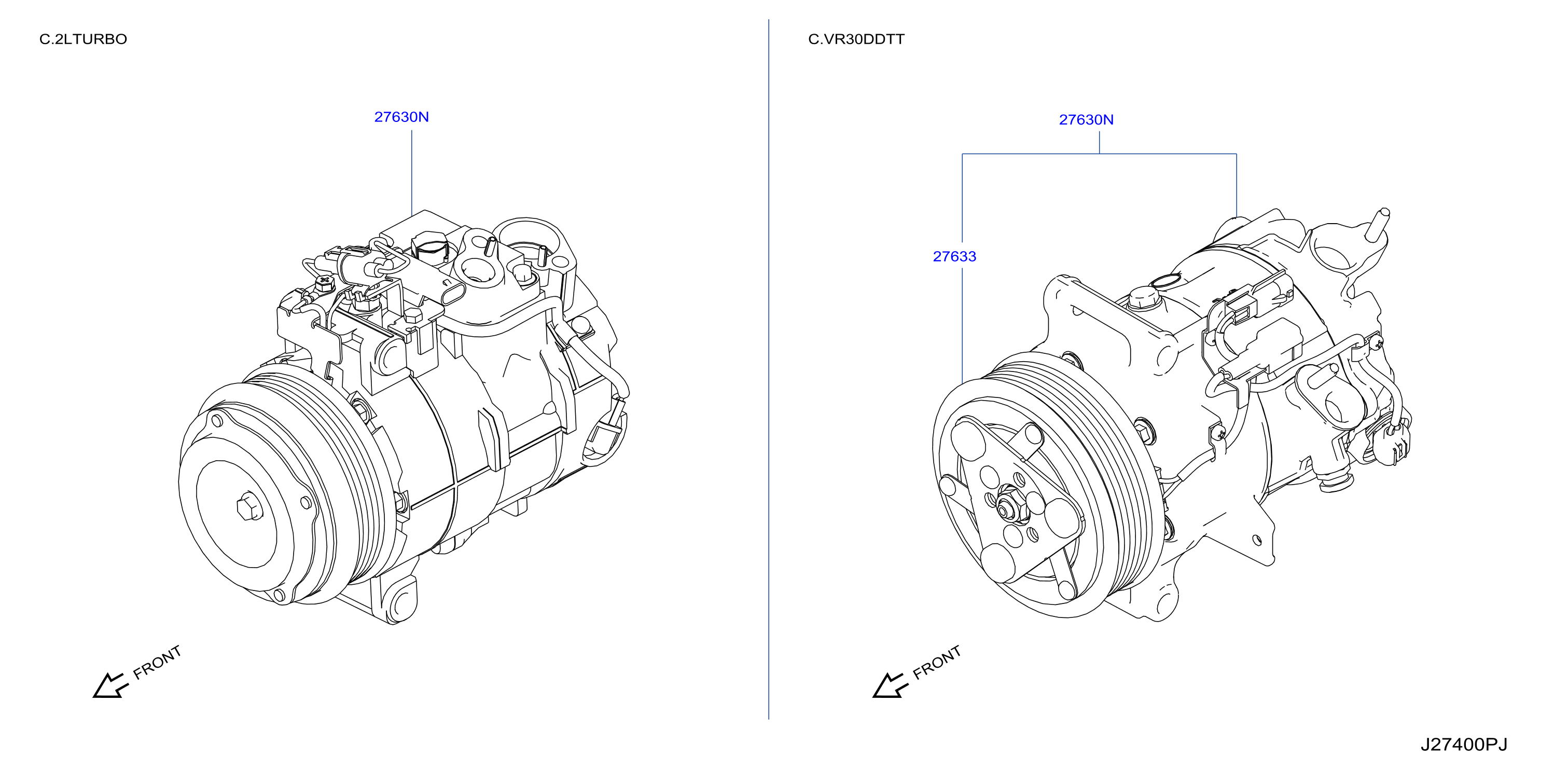 Diagram COMPRESSOR for your 2019 INFINITI Q60 2.0L Turbo AT 2WD COUPE PREMIUM 