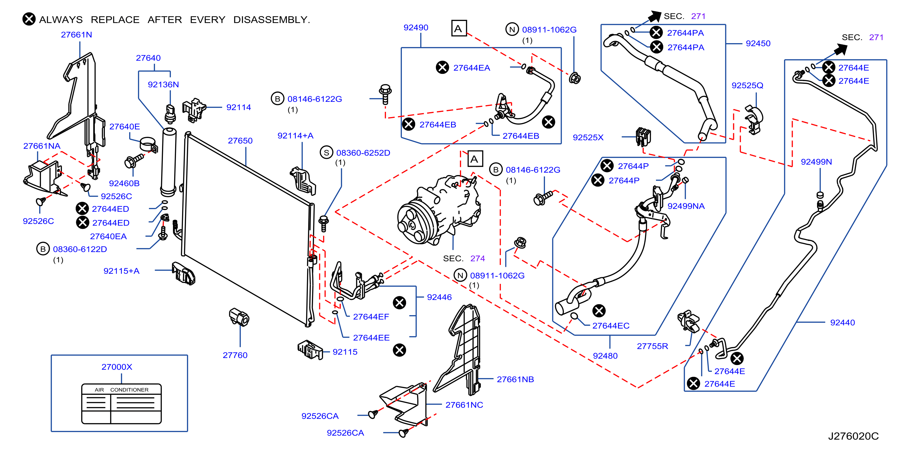 Diagram CONDENSER,LIQUID TANK & PIPING for your 2006 INFINITI M35   
