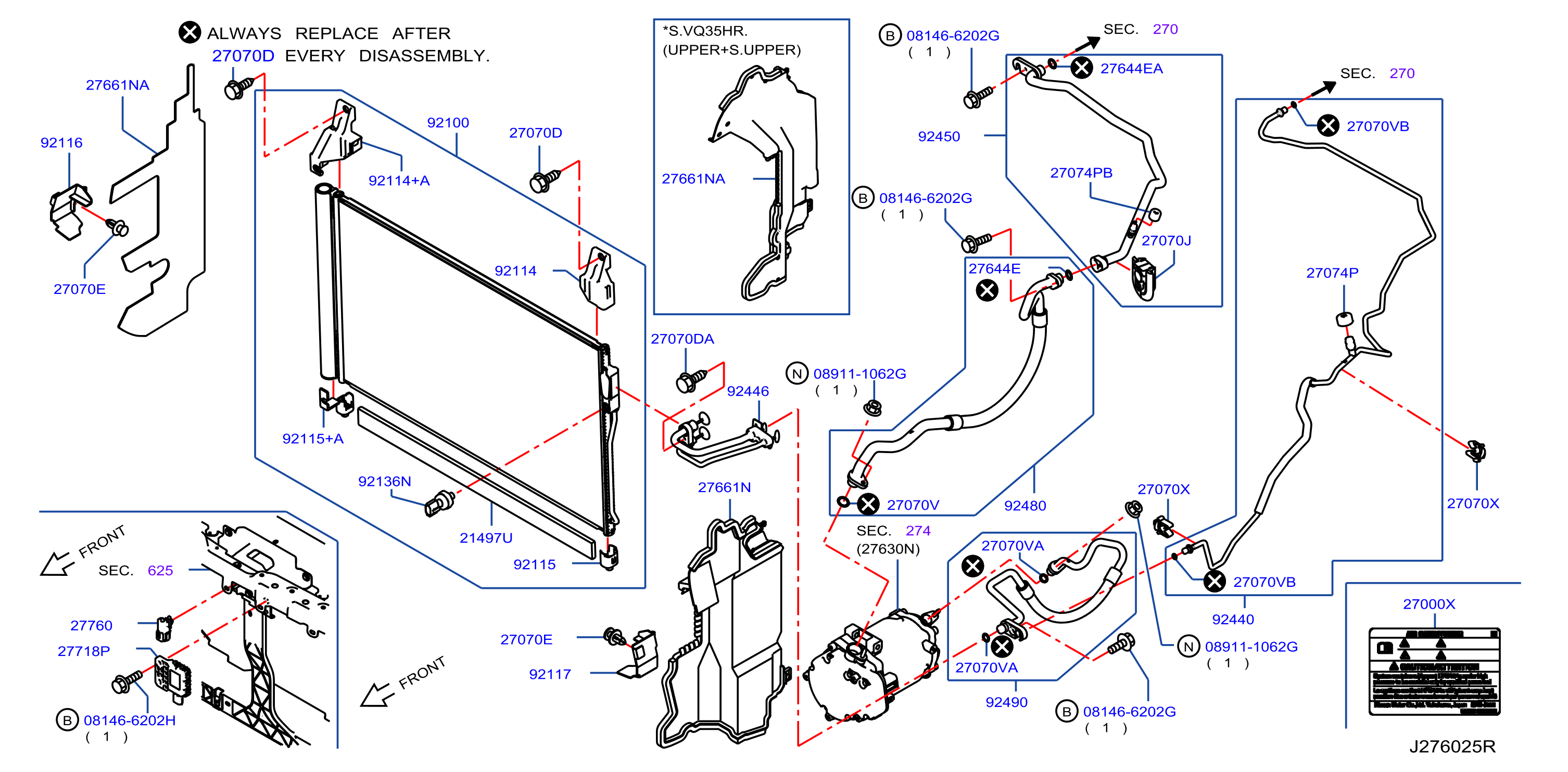 Diagram CONDENSADOR, DEPÓSITO LÍQUIDO Y TUBERÍA for your 2008 INFINITI Q60  2.0L Turbo AT 4WD 
