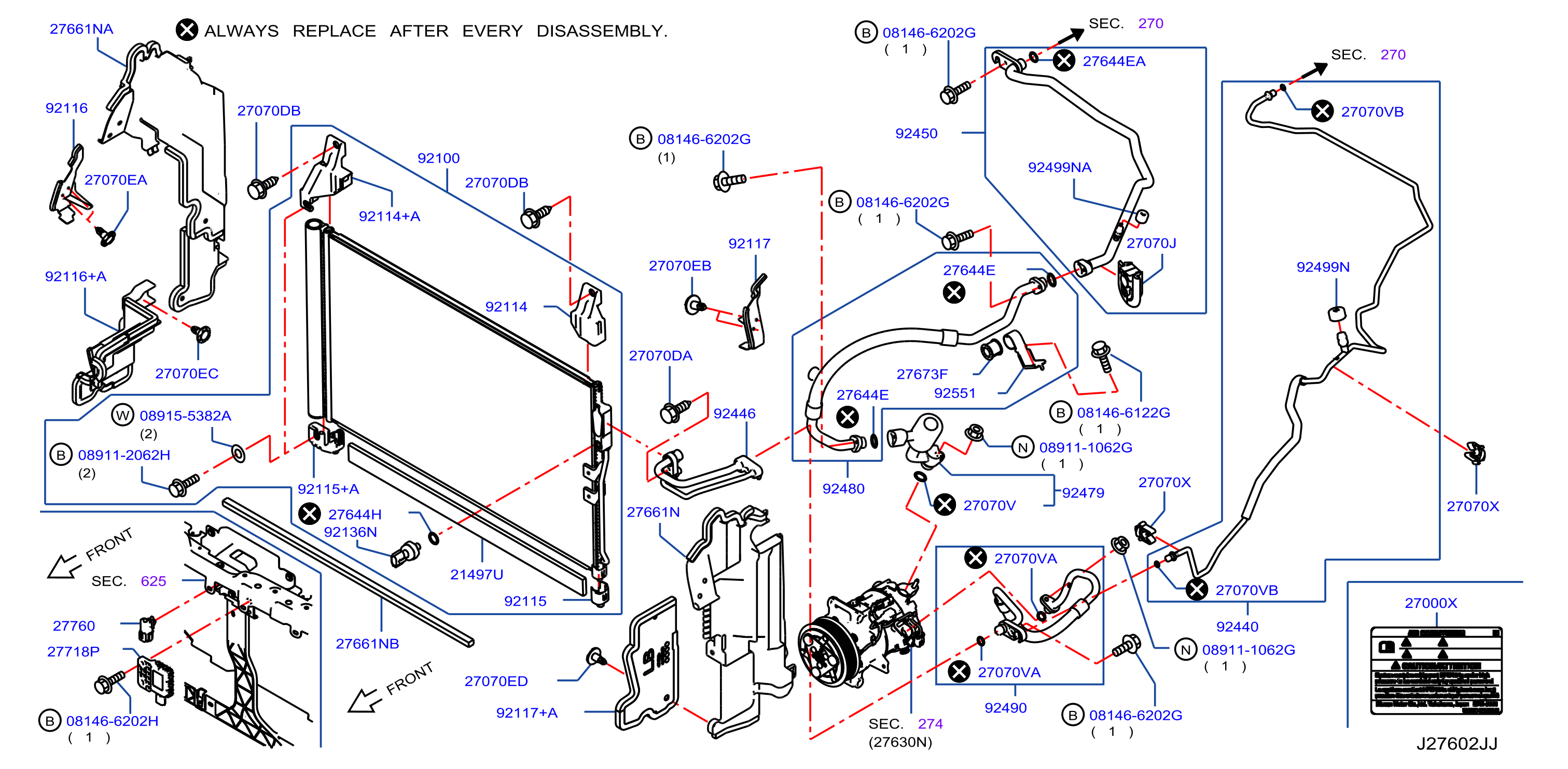 Diagram CONDENSADOR, DEPÓSITO LÍQUIDO Y TUBERÍA for your 2008 INFINITI Q60  2.0L Turbo AT 4WD 