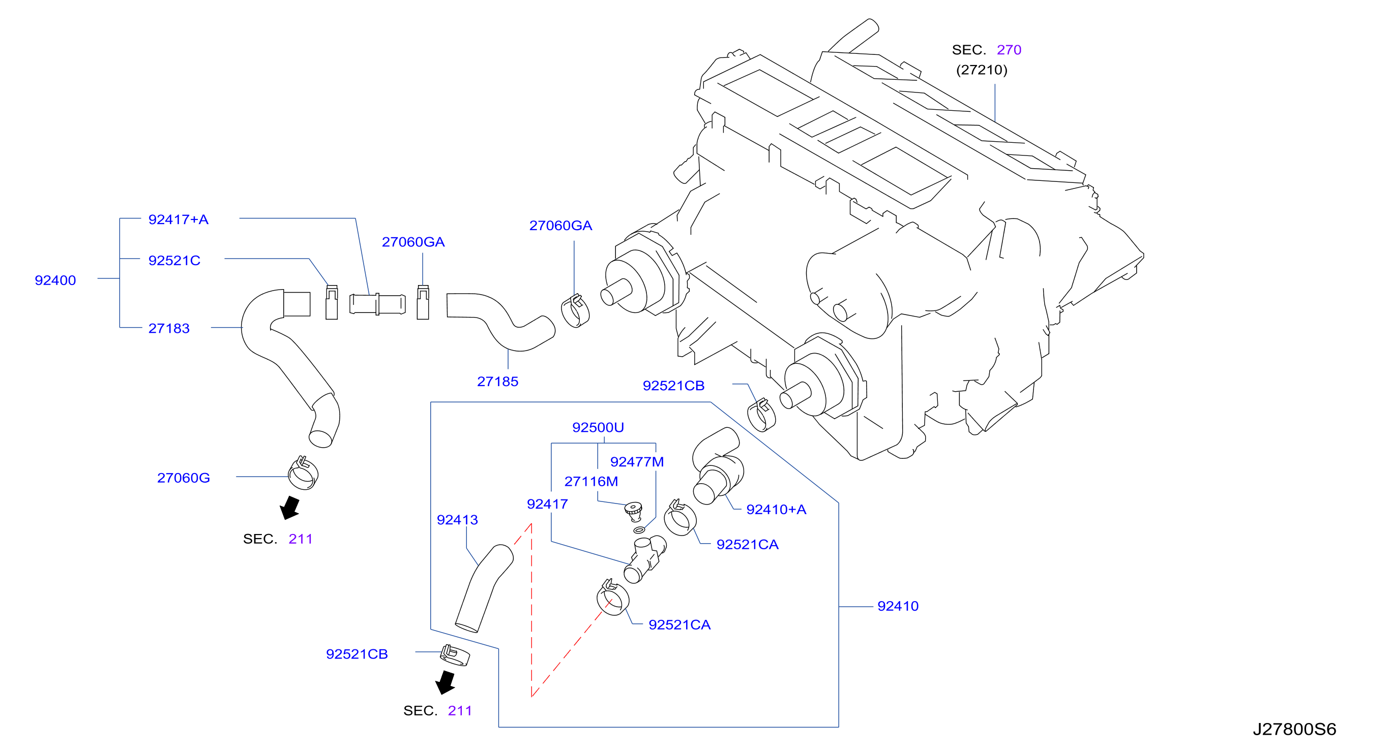 Diagram HEATER PIPING for your 1995 INFINITI