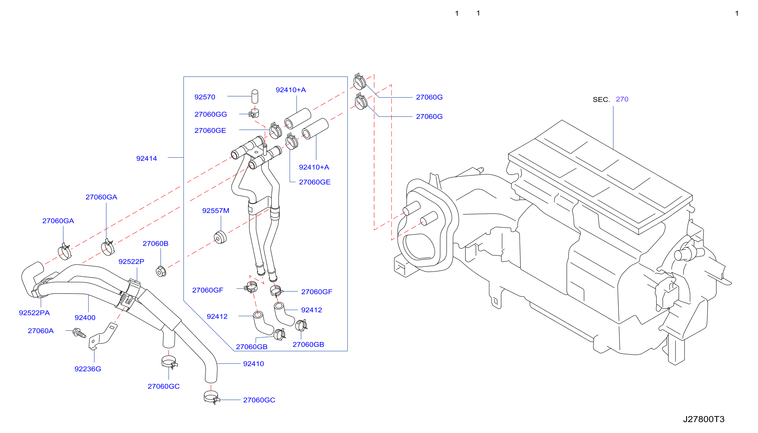 Diagram HEATER PIPING for your 2006 INFINITI G35   