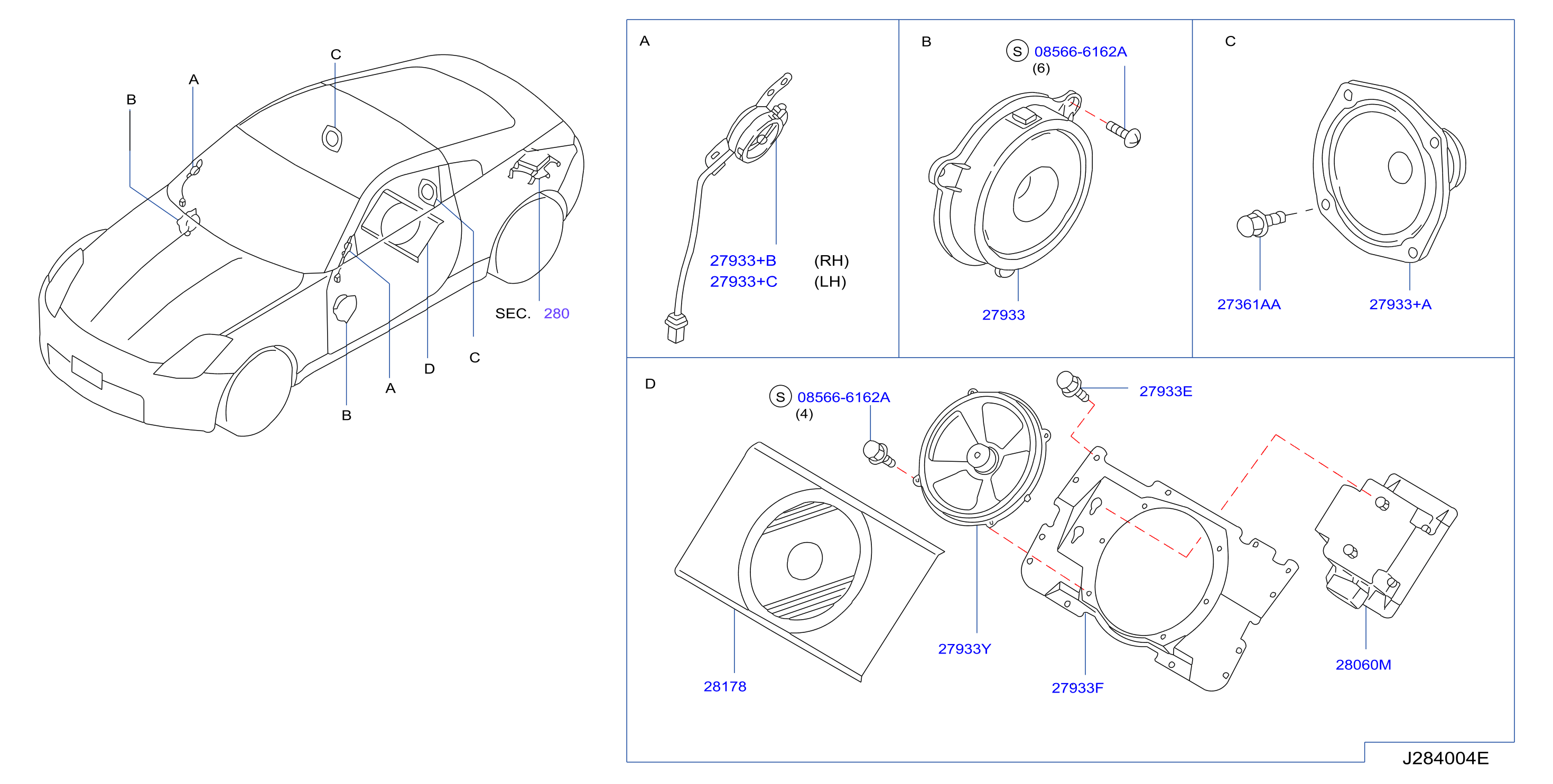 Diagram SPEAKER for your Nissan 350Z  