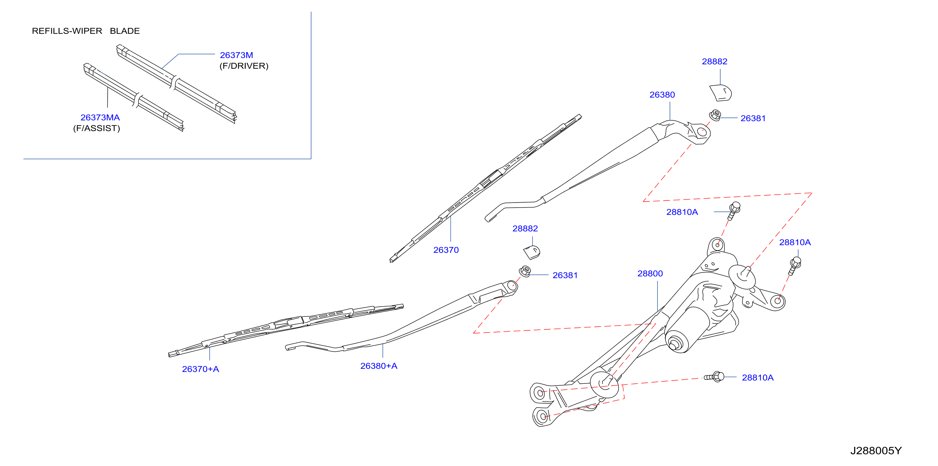 Diagram WINDSHIELD WIPER for your 2010 INFINITI M35   