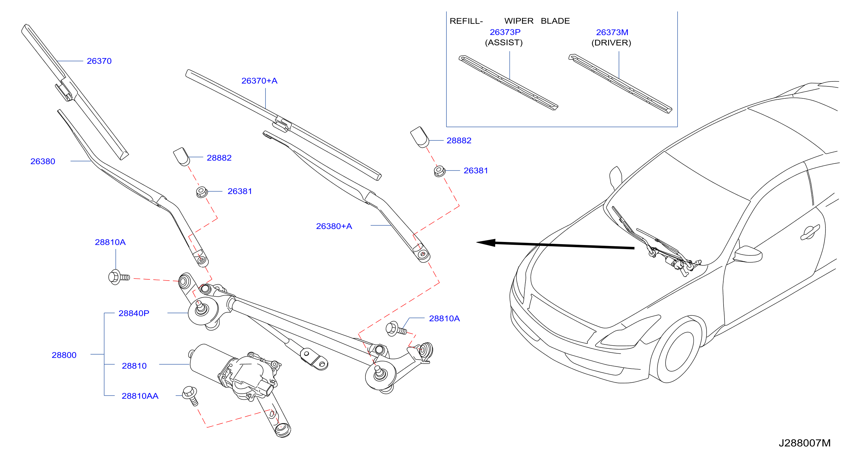 Diagram WINDSHIELD WIPER for your 2008 INFINITI G37   