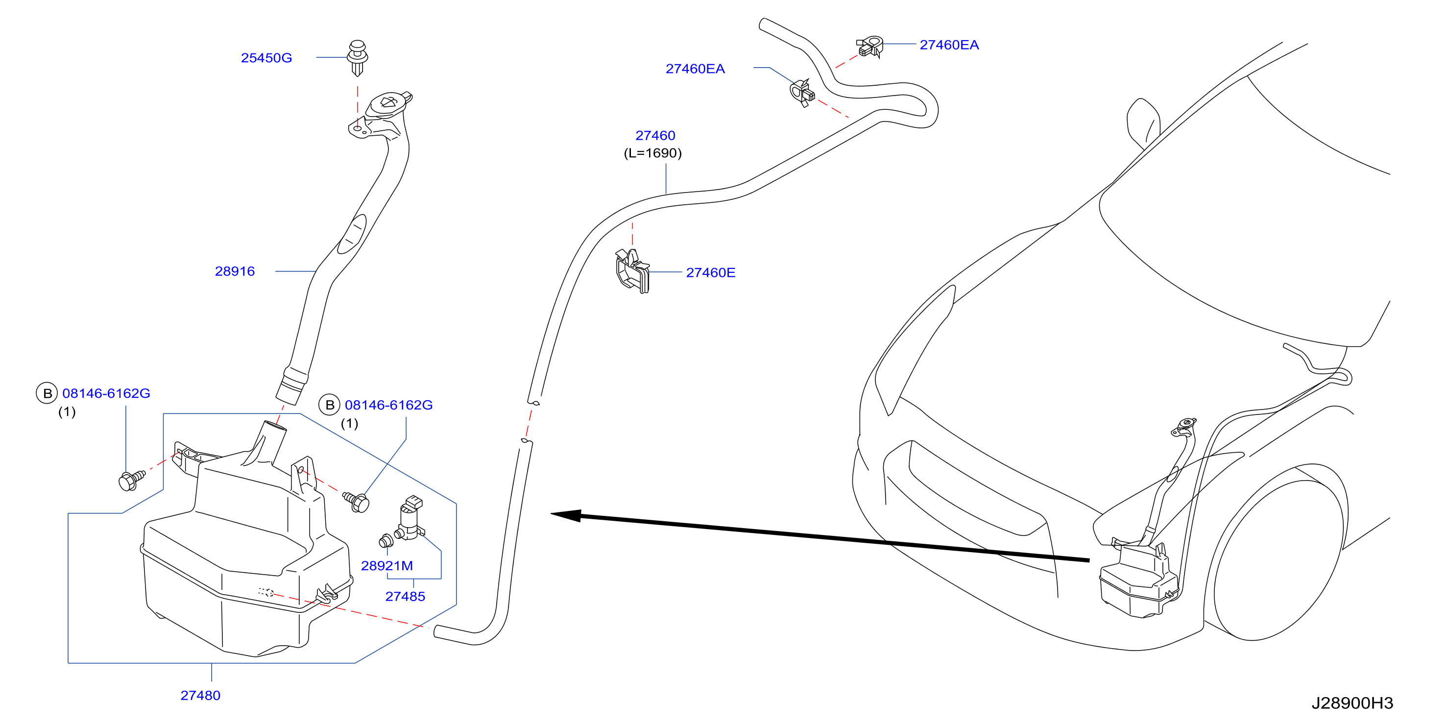 Diagram WINDSHIELD WASHER for your 2005 Nissan 350Z COUPE BASE  