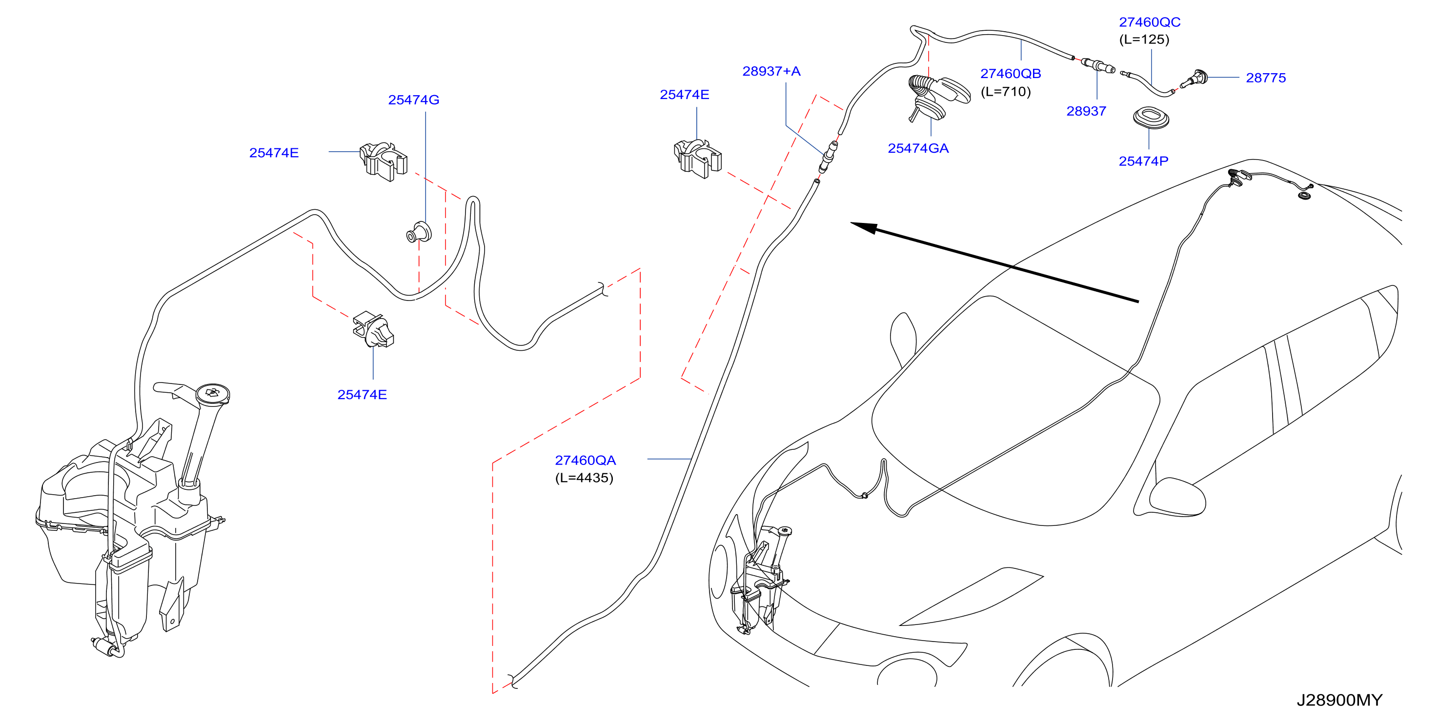 Diagram LAVADOR DEL PARABRISAS for your Nissan