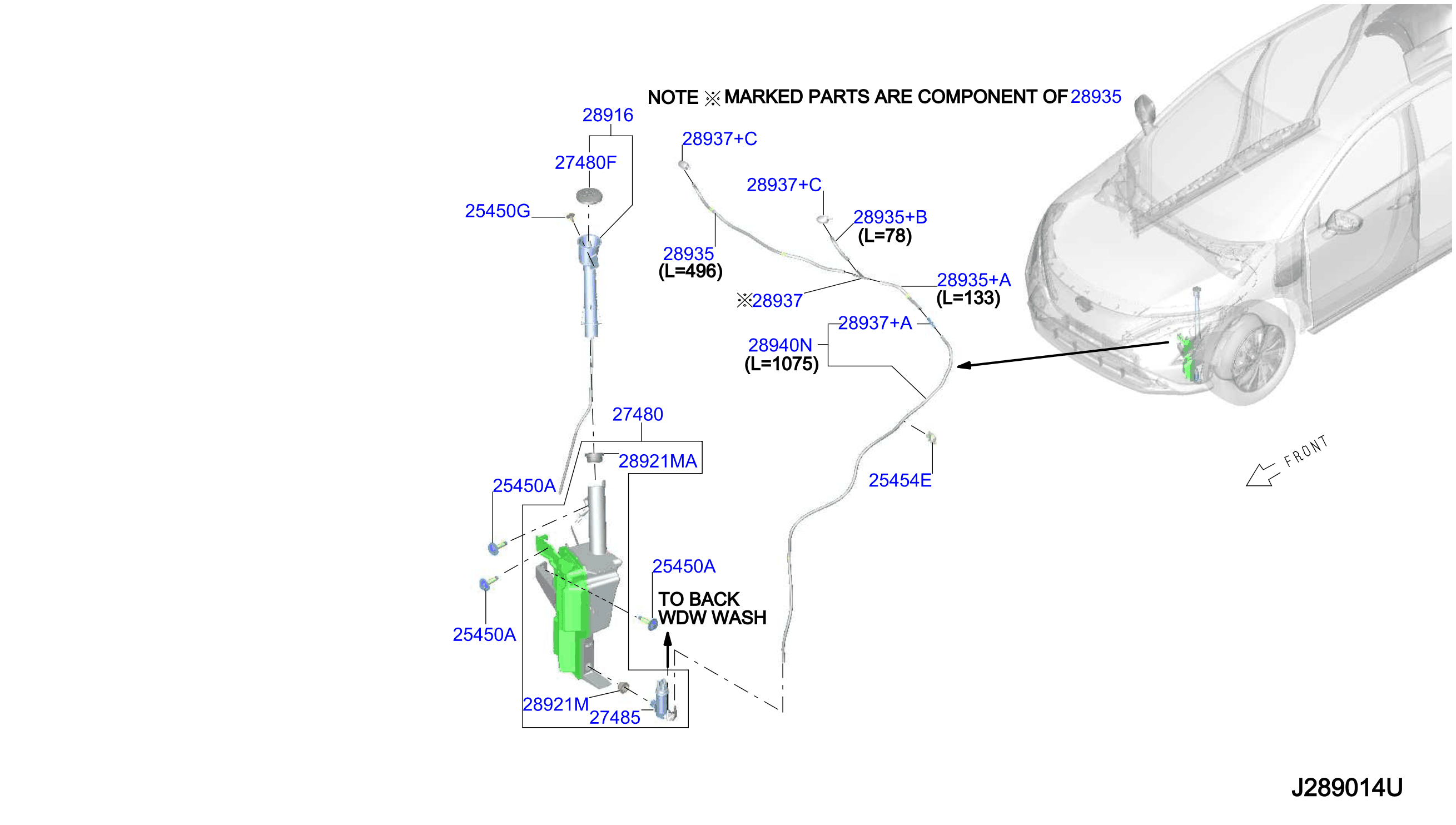 Diagram LAVADOR DEL PARABRISAS for your 1993 Nissan Pathfinder   