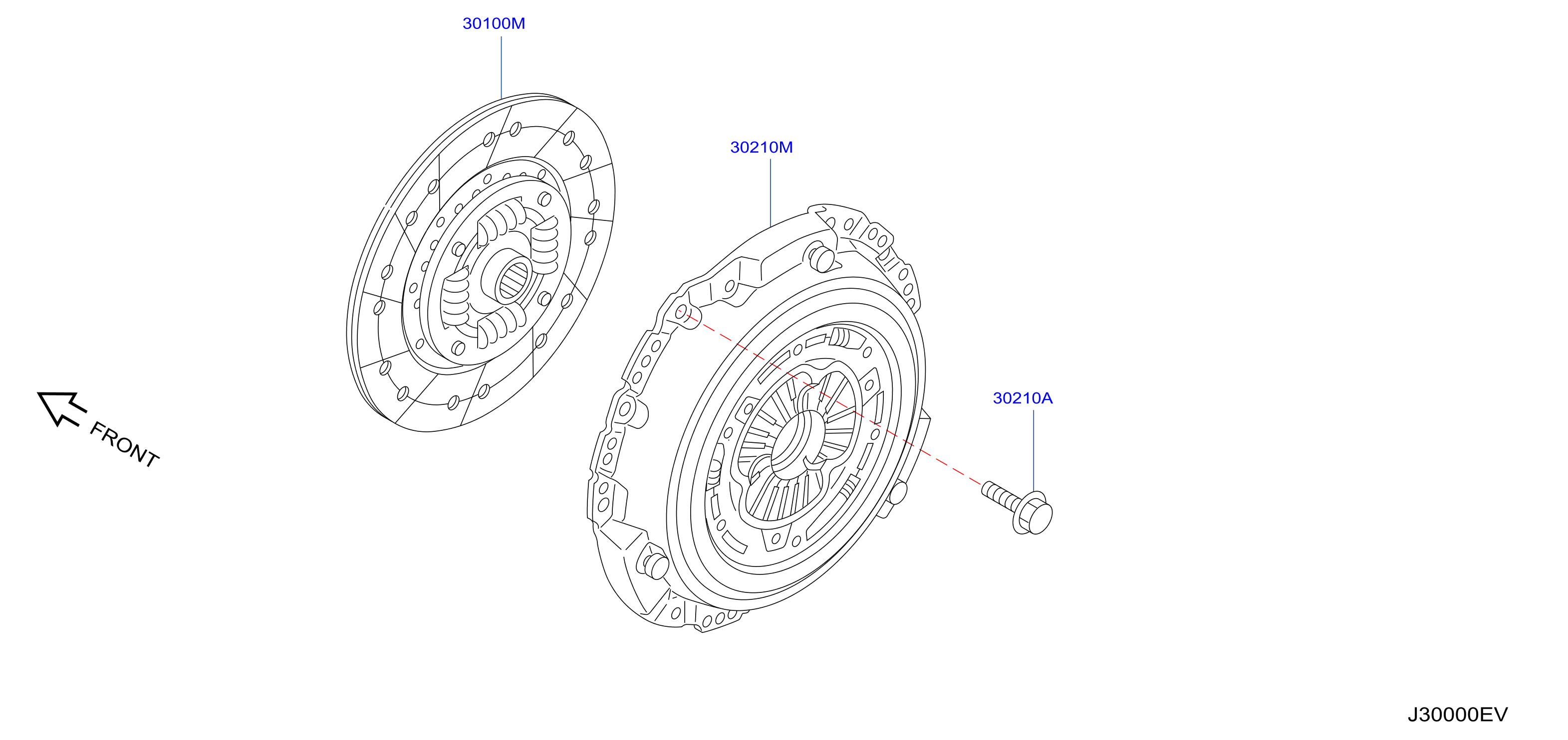 Diagram CLUTCH COVER,DISC & RELEASE PARTS for your 2010 INFINITI FX35   