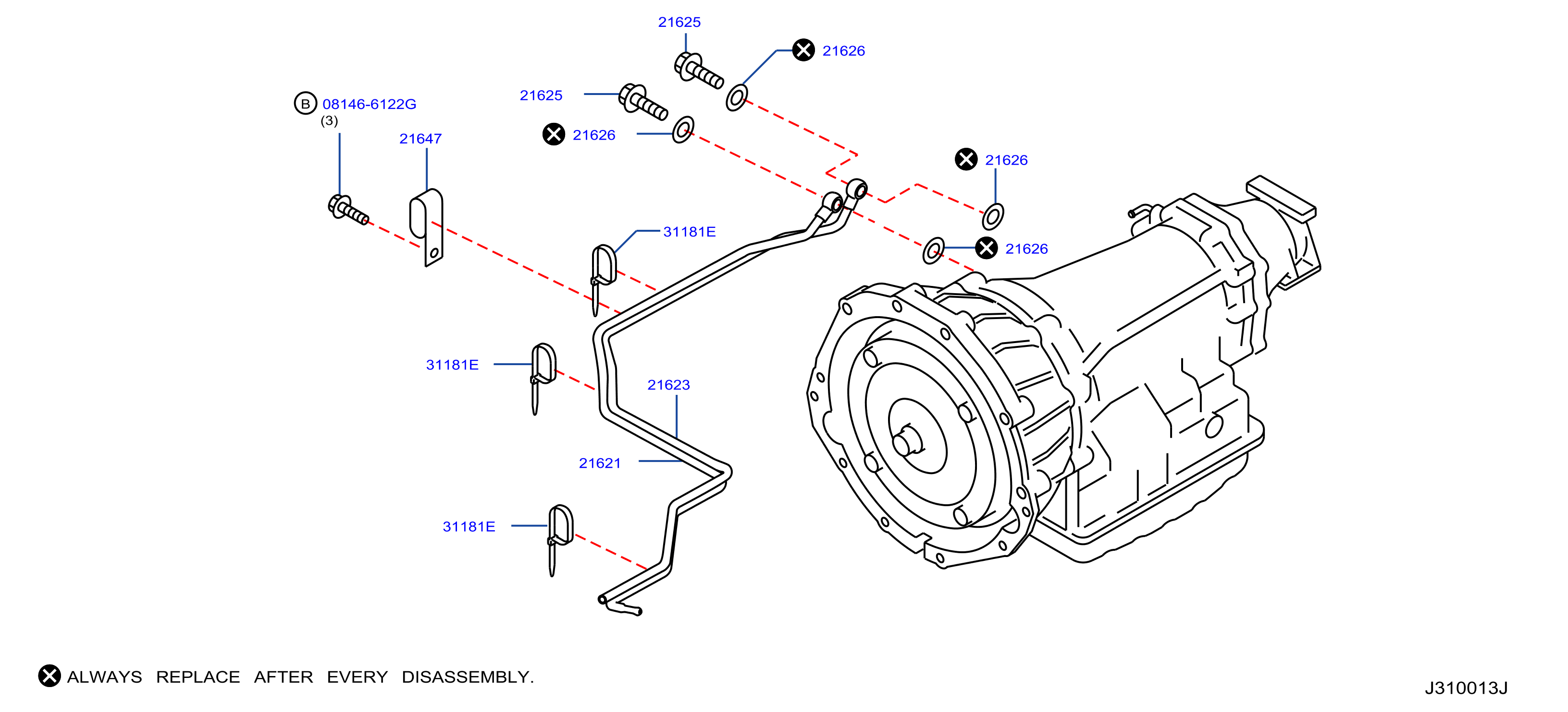 Diagram AUTO TRANSMISSION,TRANSAXLE & FITTING for your 2012 INFINITI EX35   