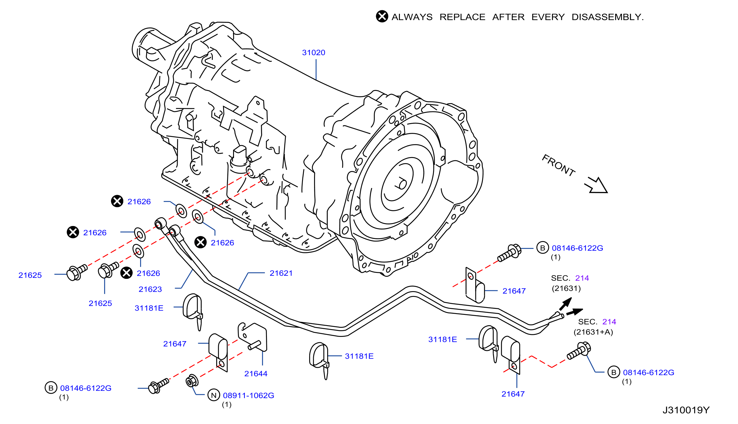Diagram AUTO TRANSMISSION,TRANSAXLE & FITTING for your 2013 INFINITI M56   