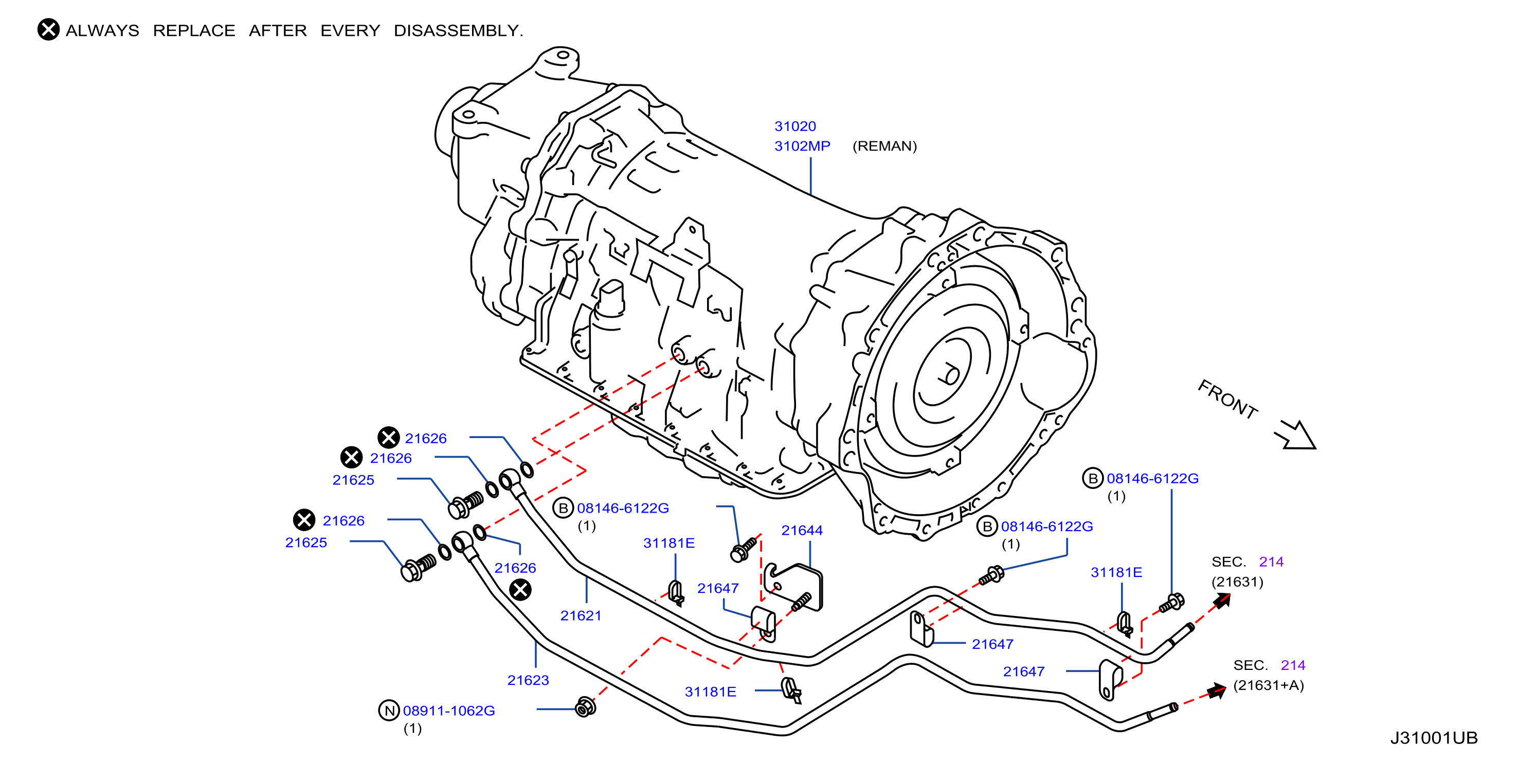 Diagram AUTO TRANSMISSION,TRANSAXLE & FITTING for your 2021 INFINITI QX50   