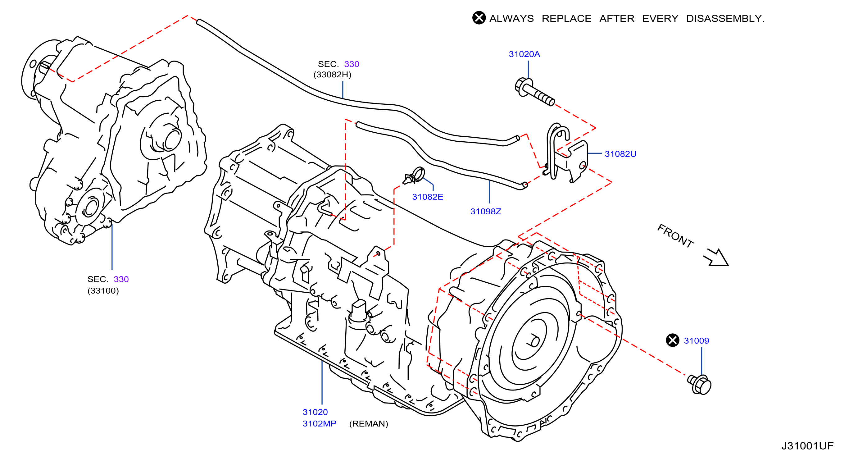 Diagram AUTO TRANSMISSION,TRANSAXLE & FITTING for your 2012 INFINITI EX35   