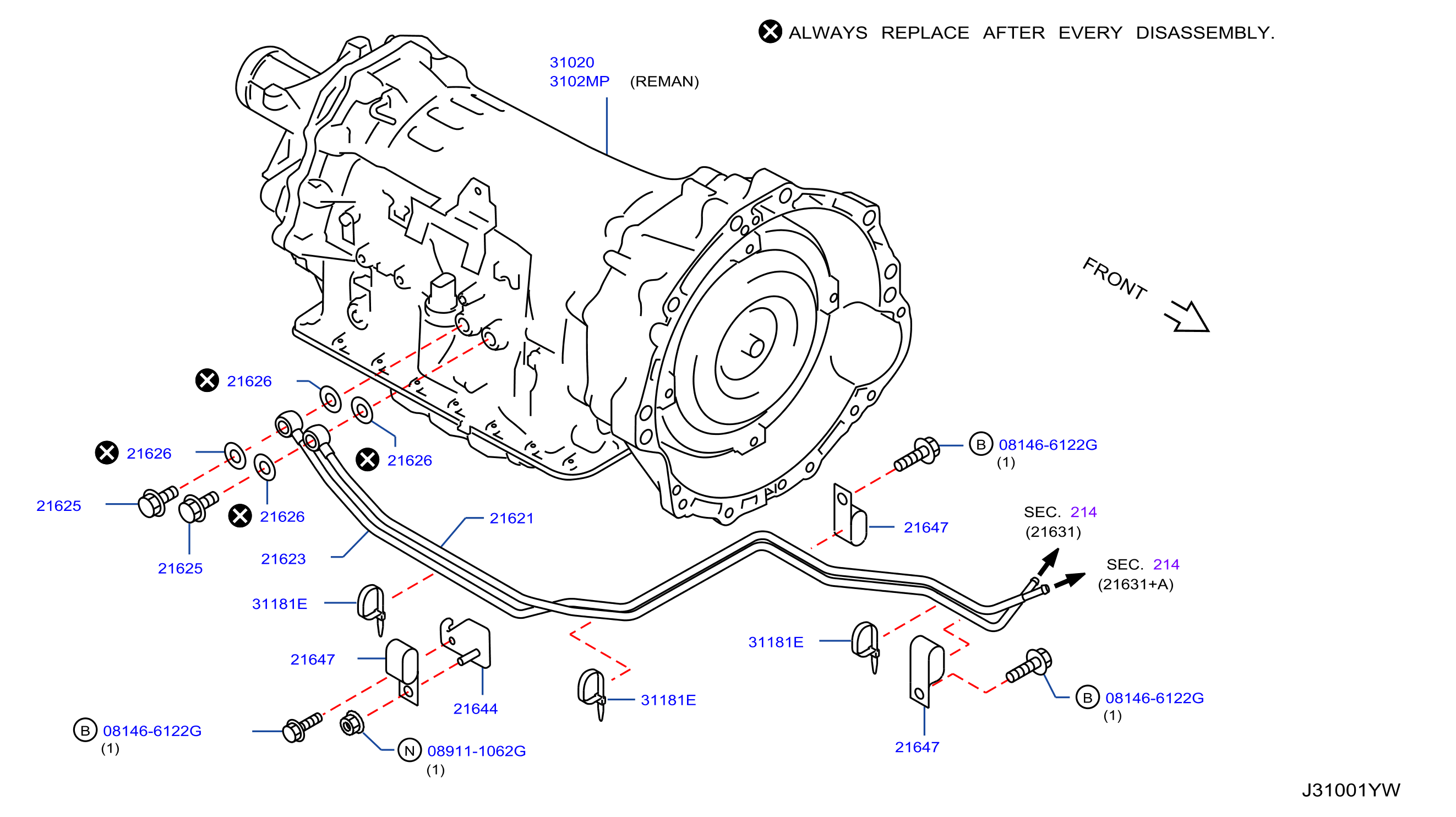 Diagram AUTO TRANSMISSION,TRANSAXLE & FITTING for your 2012 INFINITI M56   