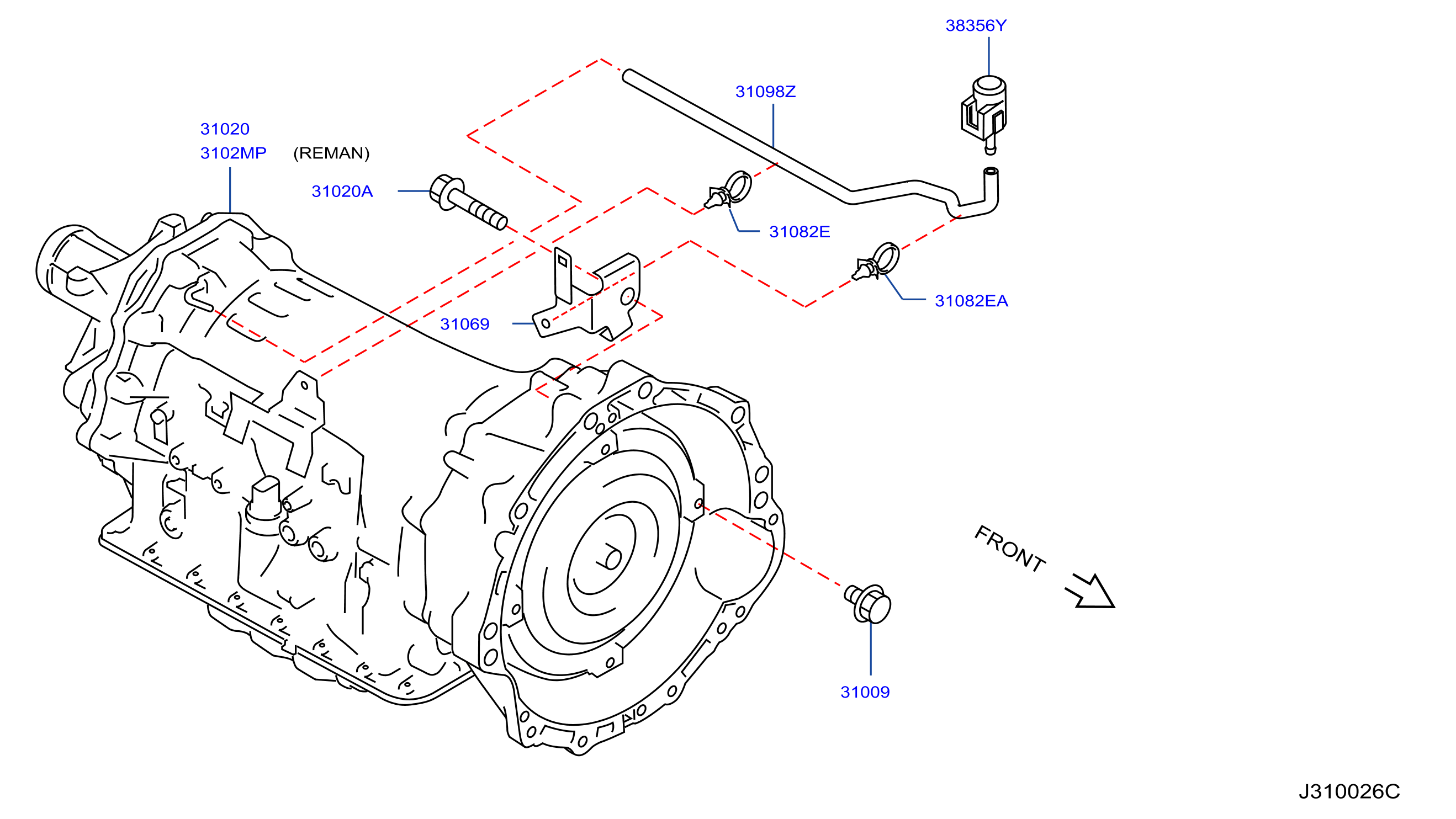 Diagram AUTO TRANSMISSION,TRANSAXLE & FITTING for your 2020 INFINITI Q50   