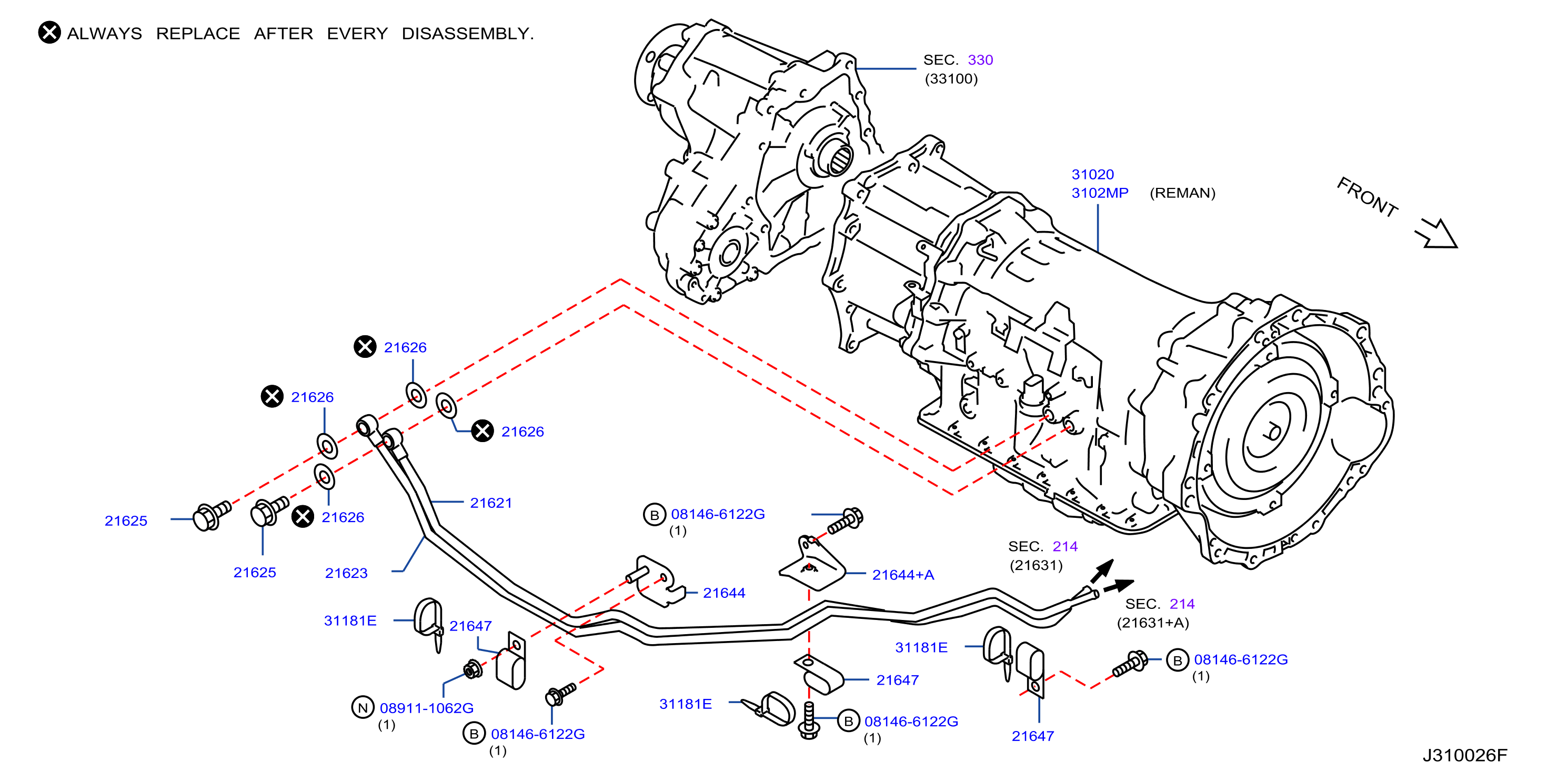 Diagram AUTO TRANSMISSION,TRANSAXLE & FITTING for your 2014 INFINITI EX37   