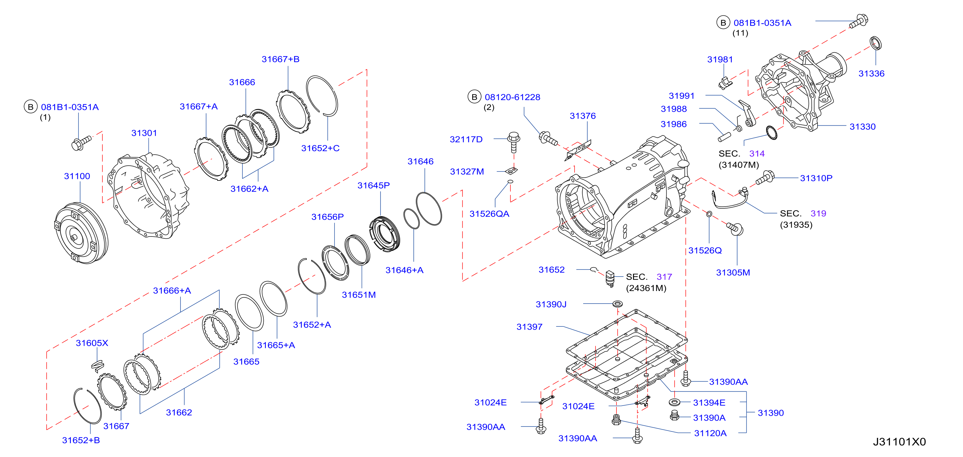 Diagram CONVERTIDOR PAR, CARCAZA Y CAJA for your INFINITI
