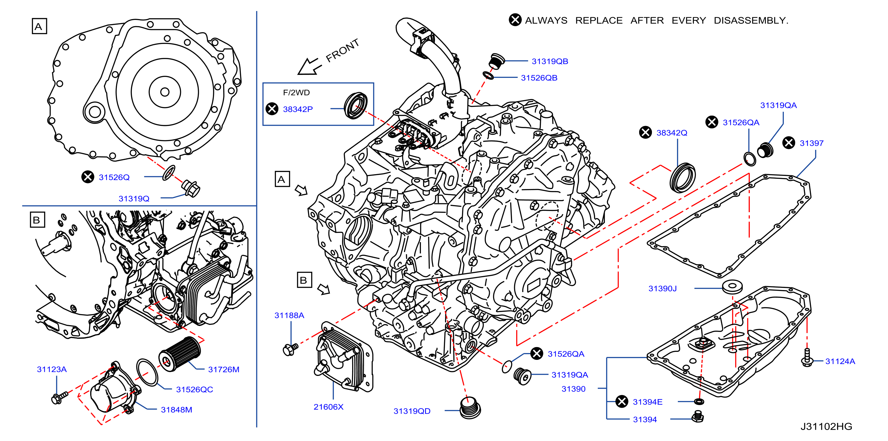 Diagram TORQUE CONVERTER,HOUSING & CASE for your Nissan Titan  