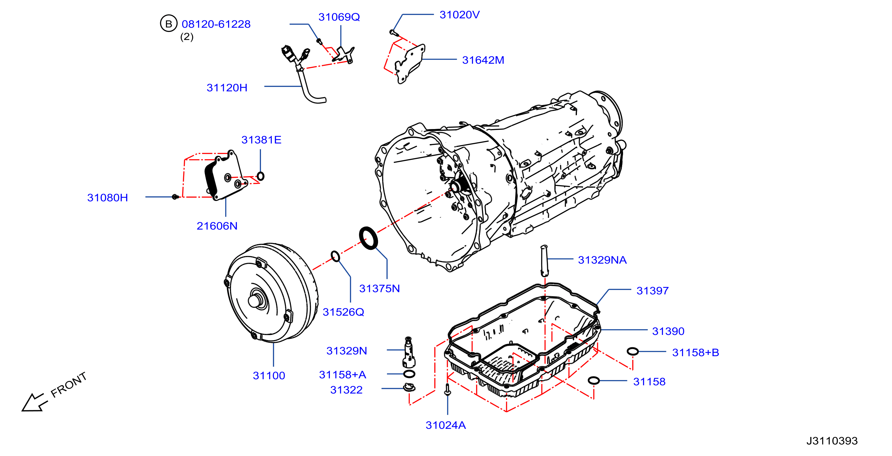 31526-X282C - Seal O Ring. AUTOMATIC, SPEED, TRANS - Genuine Nissan Part