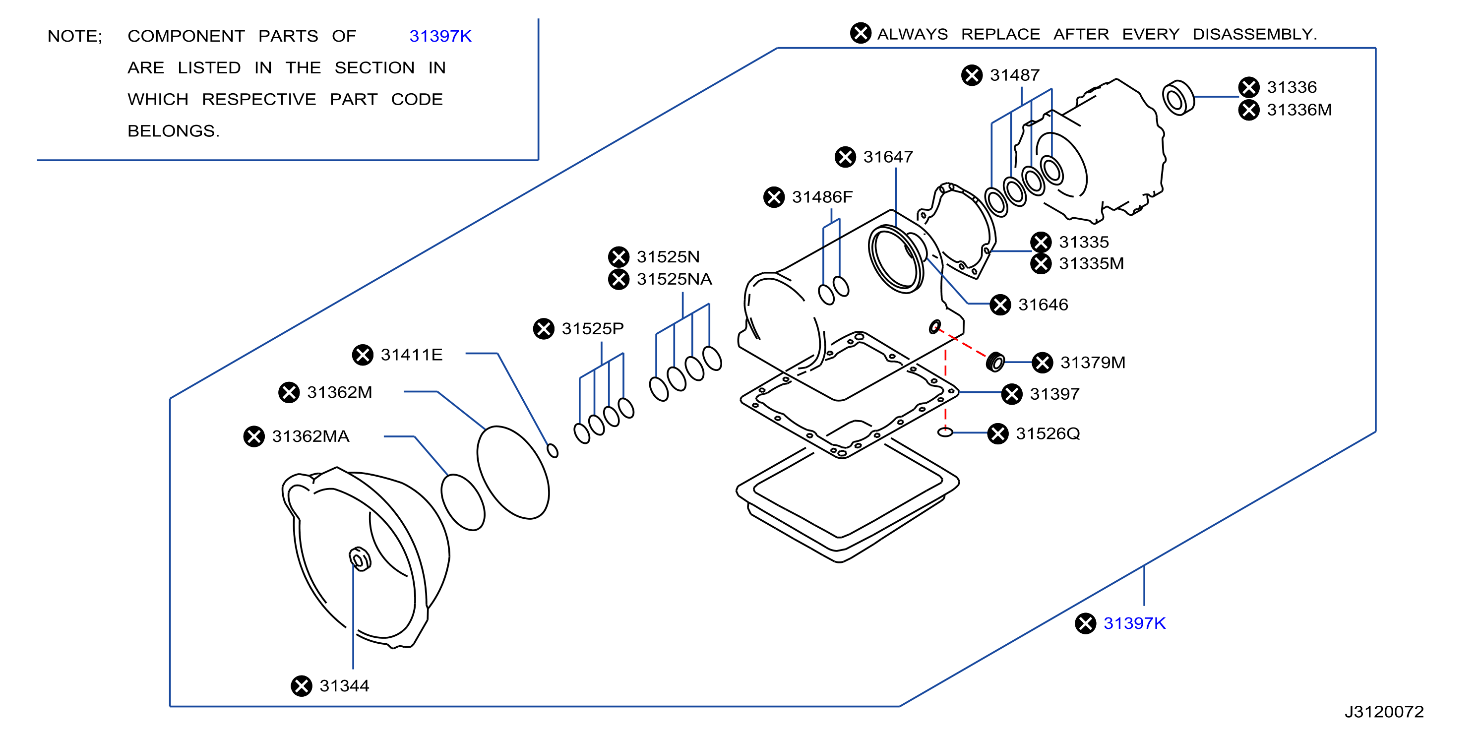 Full size assembly image of JUEGO EMPAQUETADURAS Y JUNTAS (AUTOMÁ.) (1/2)