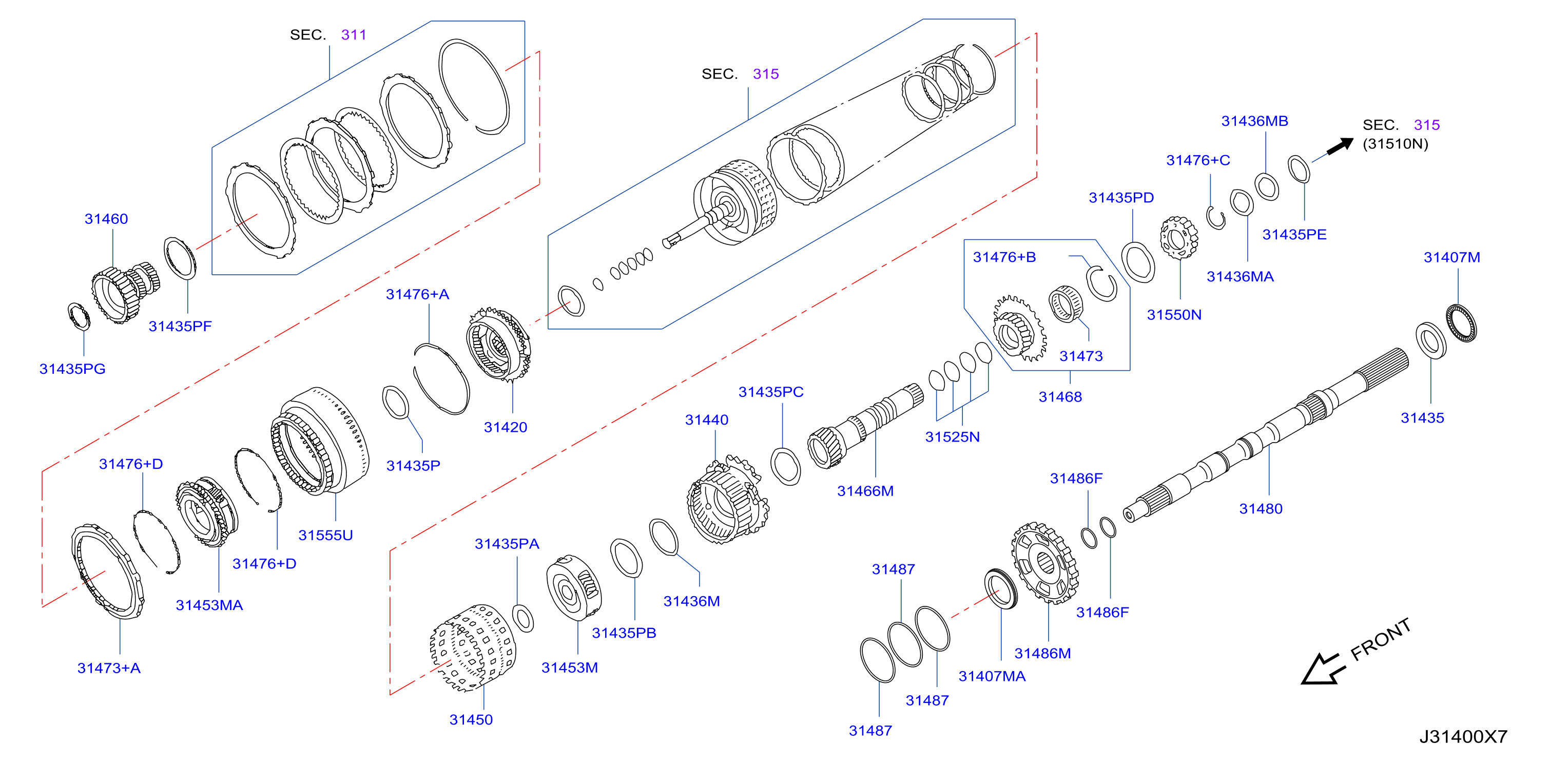 Diagram GOVERNOR,POWER TRAIN & PLANETARY GEAR for your Nissan