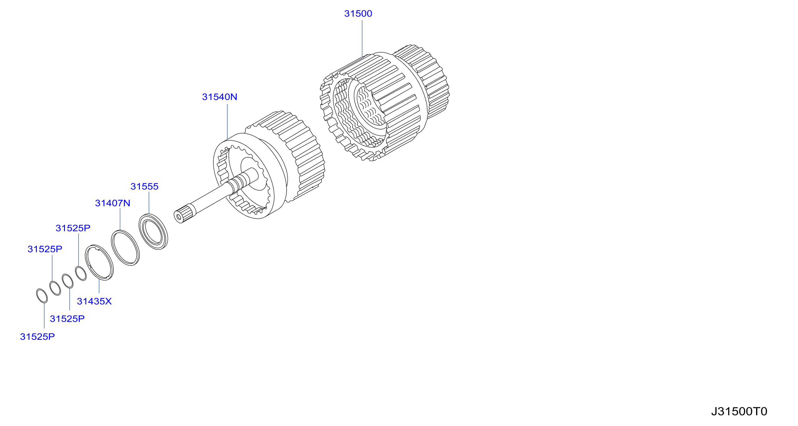 Diagram CLUTCH & BAND SERVO for your 2006 INFINITI FX35   