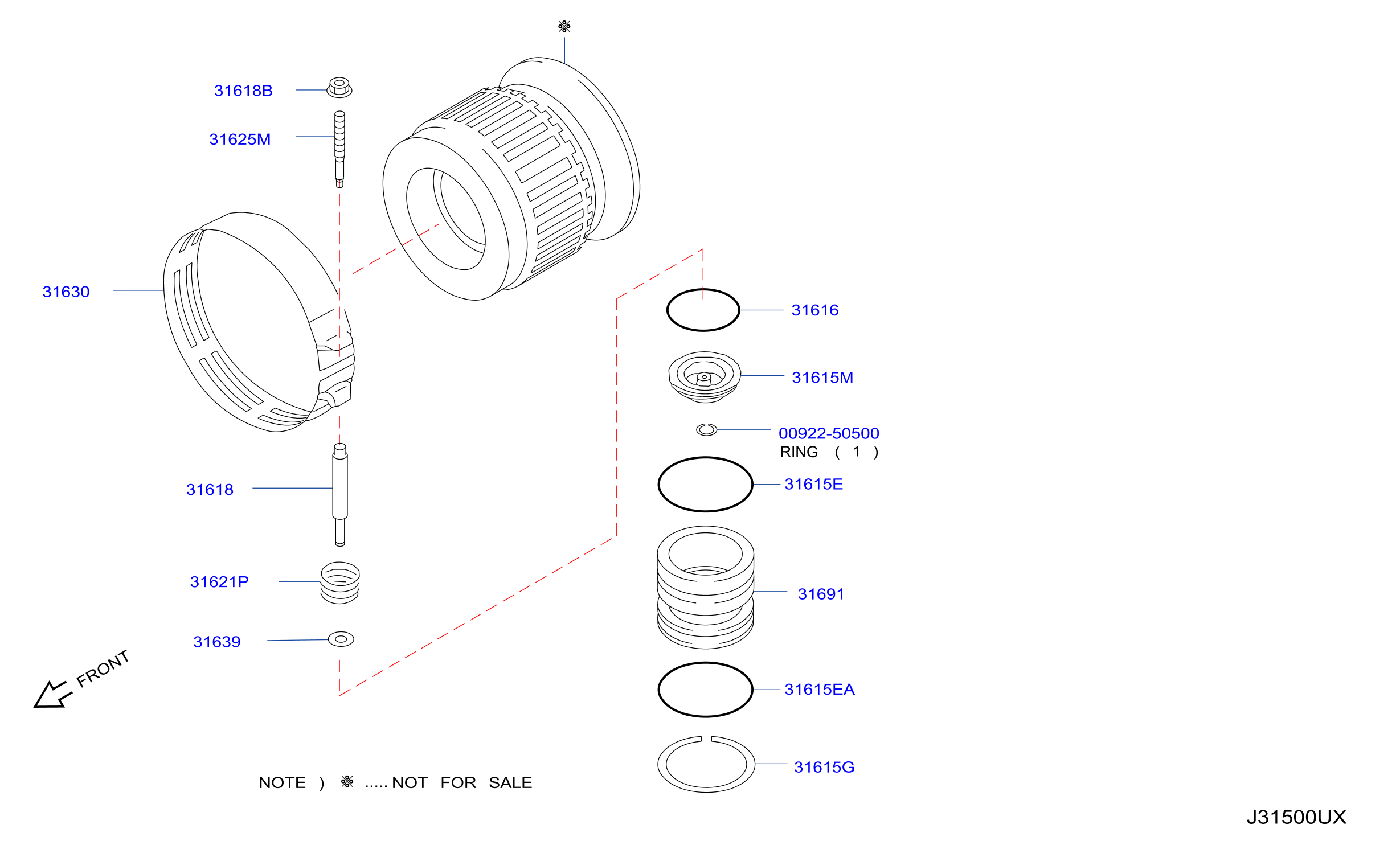 Diagram CLUTCH & BAND SERVO for your 2007 INFINITI M45   