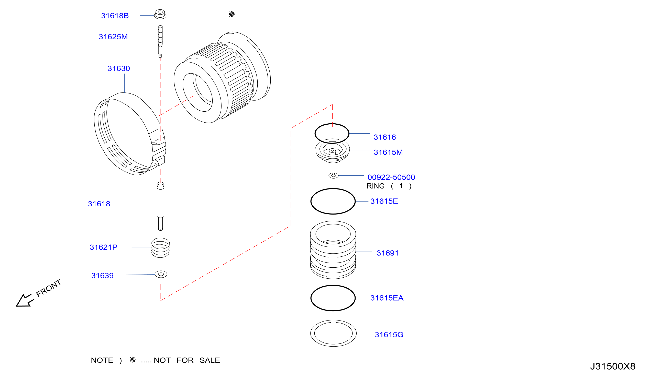 Diagram CLUTCH & BAND SERVO for your Nissan